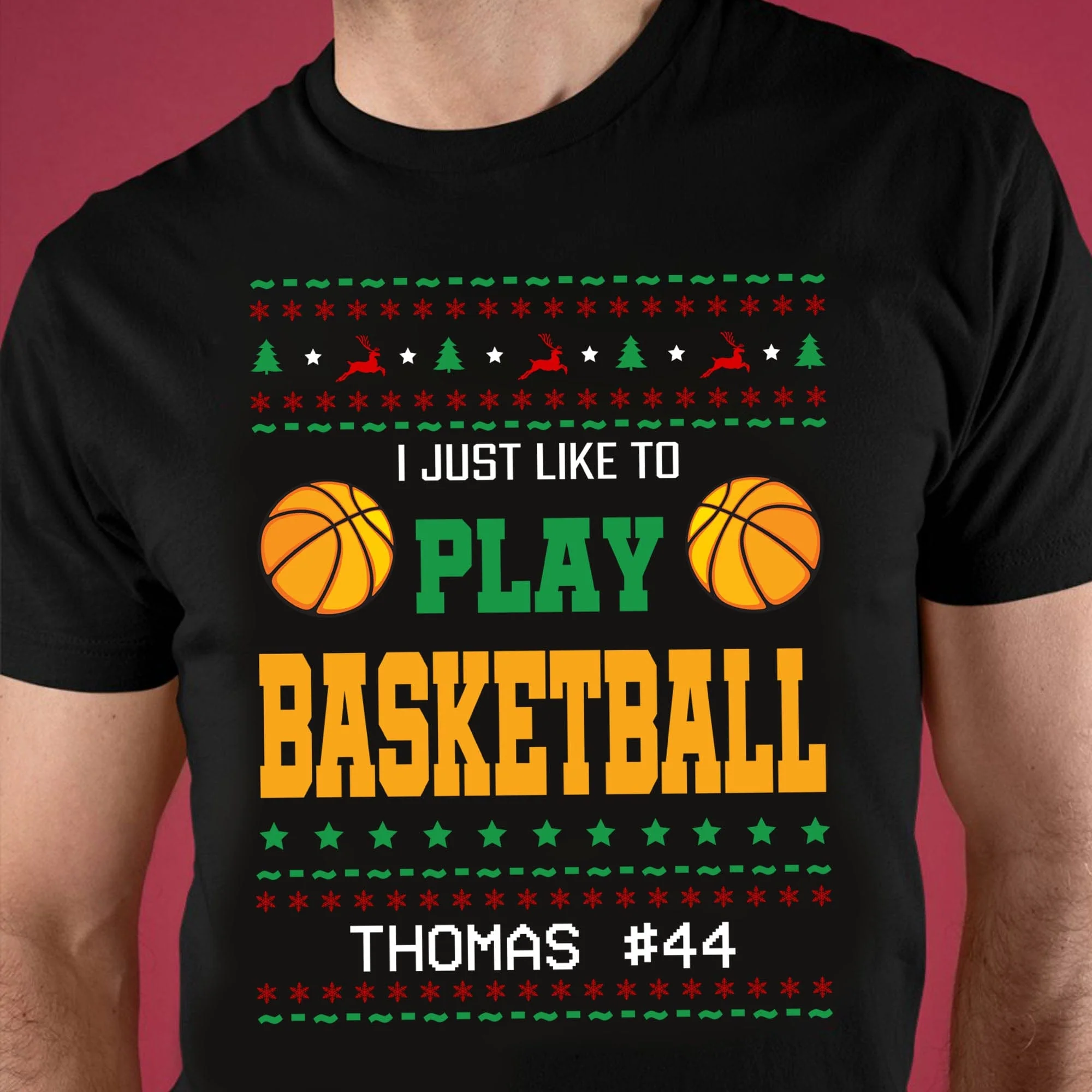 Personalized Custom Ugly Christmas Basketball Sweatshirt H541v2 - Image 2