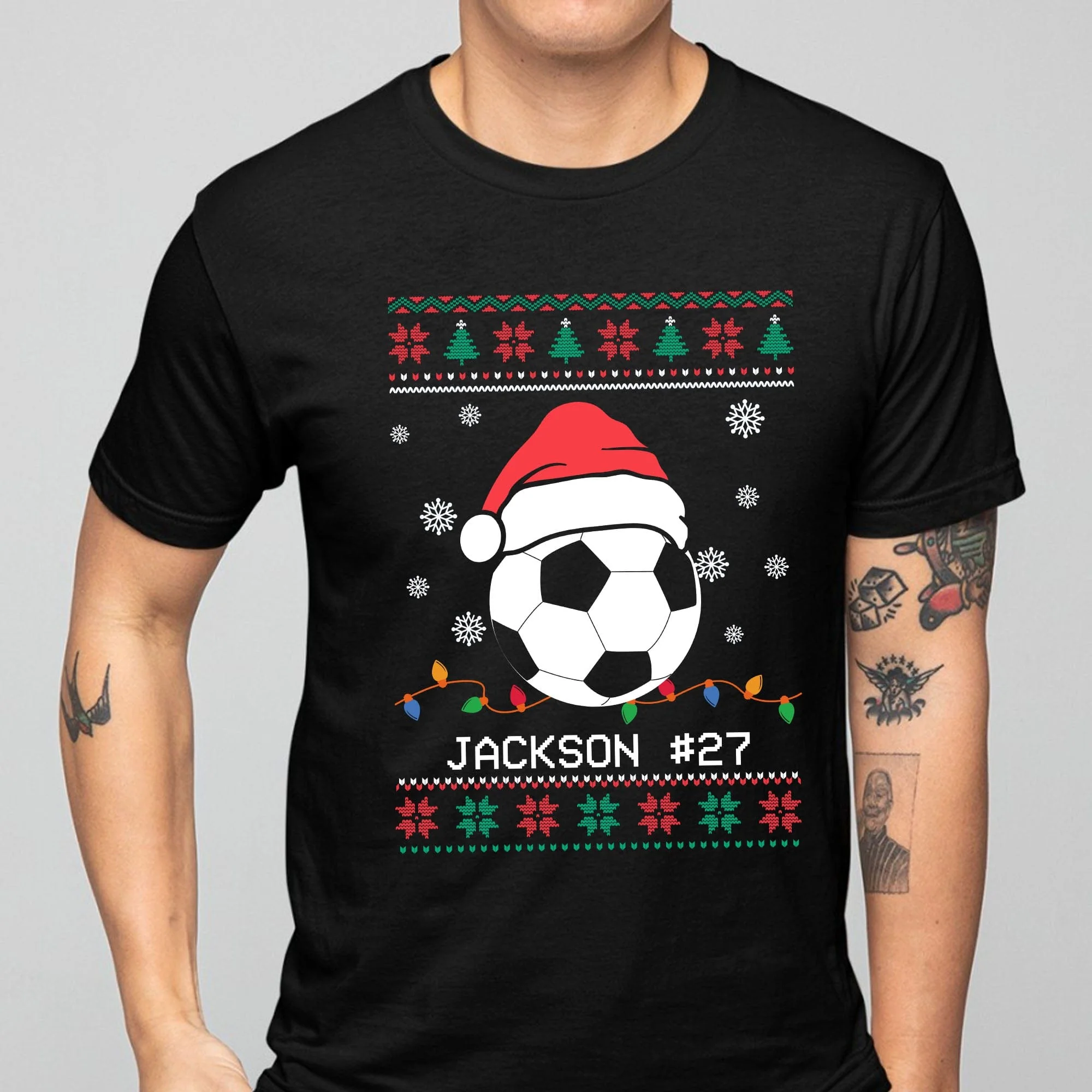 Personalized Custom Ugly Christmas Soccer Sweatshirt C565 - Image 2