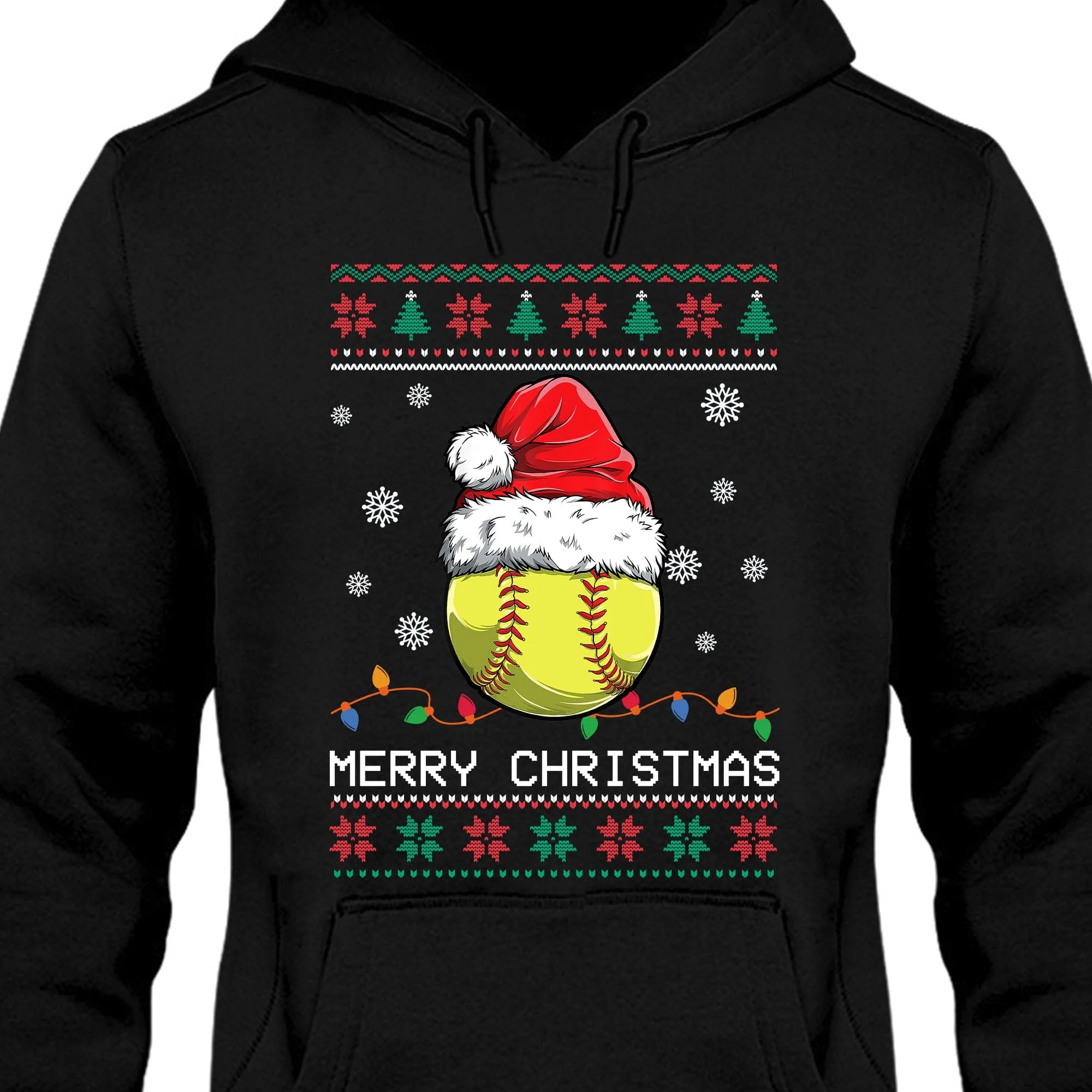 Personalized Custom Ugly Christmas Softball Sweatshirt C565 - Image 3
