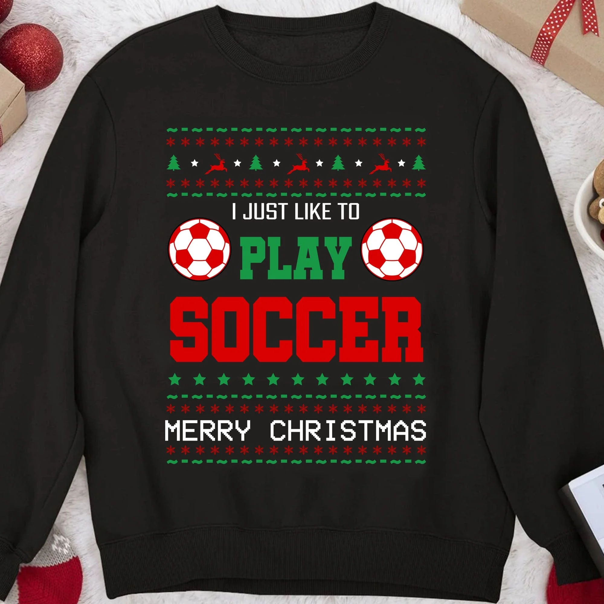 Personalized Custom Ugly Christmas Soccer Sweatshirt H541v2