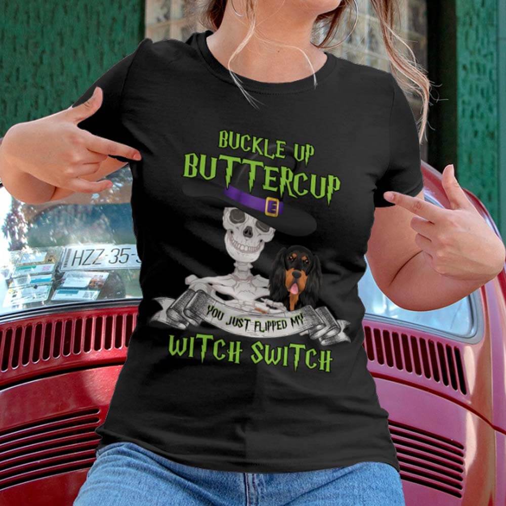 Buckle Up Buttercup Witch Switch Dog Shirt - Image 3