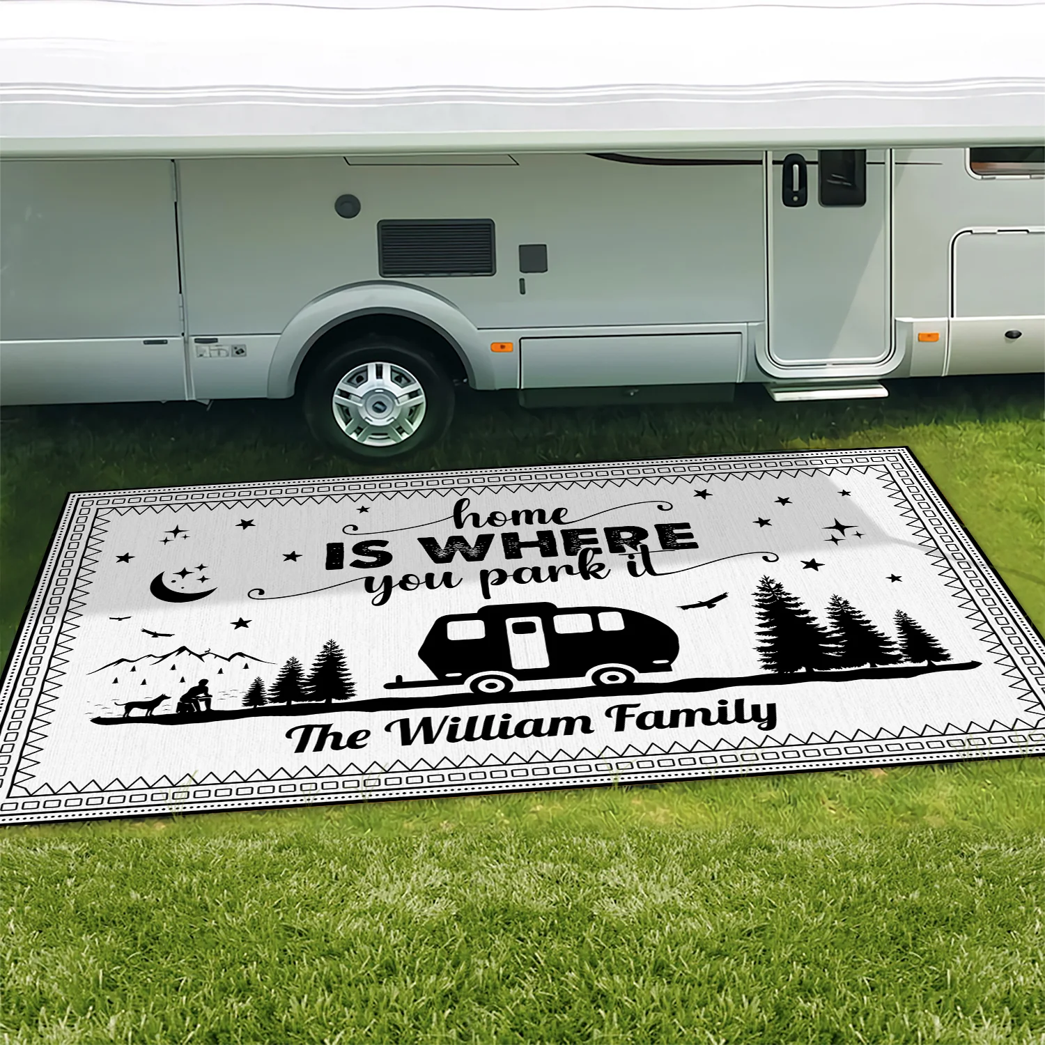 Personalized Happy Campers Camping Patio Rug For Camping Lovers CH07 896190 - Image 2