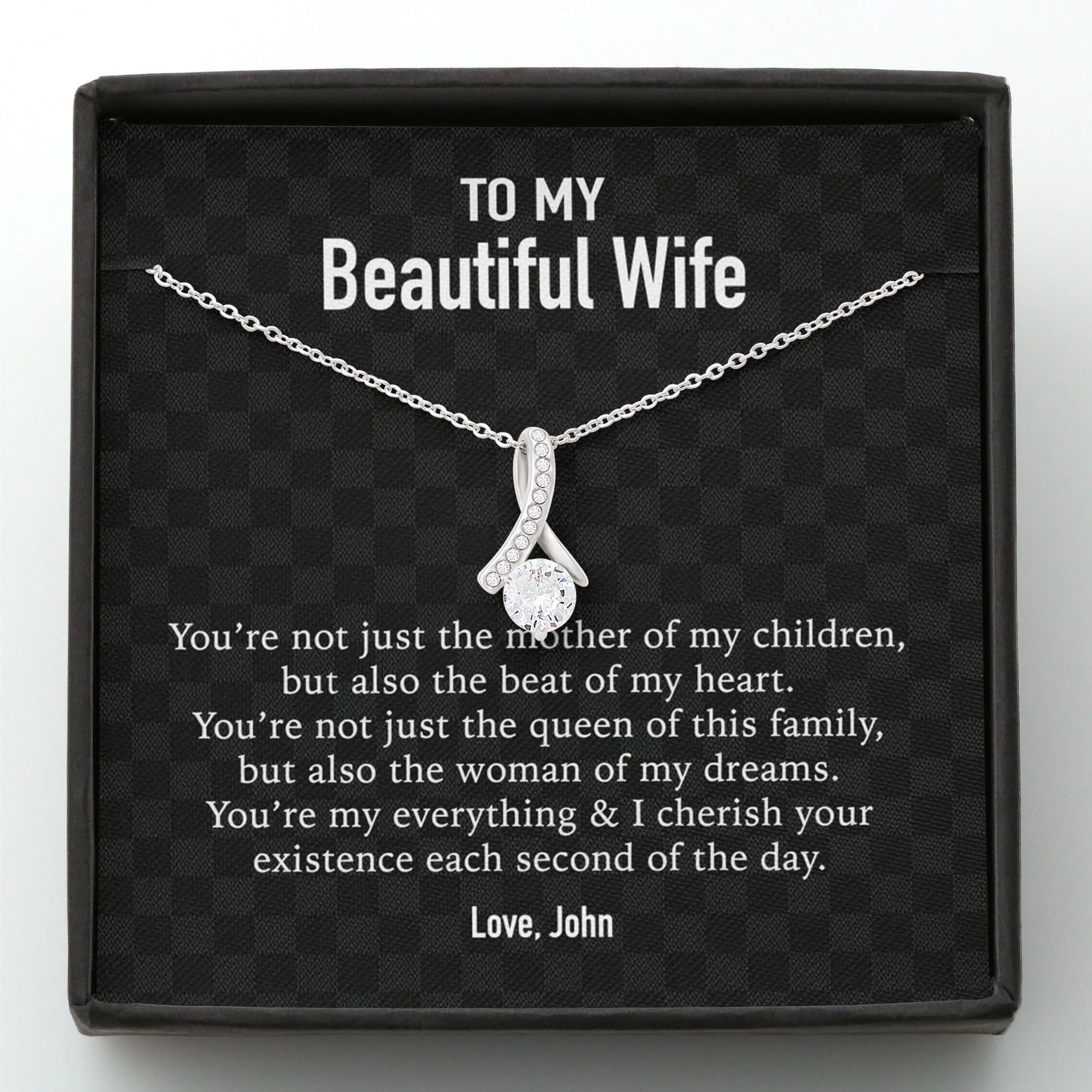 Personalized Message Card Necklace Gift for Wife/Girlfriend - Image 2