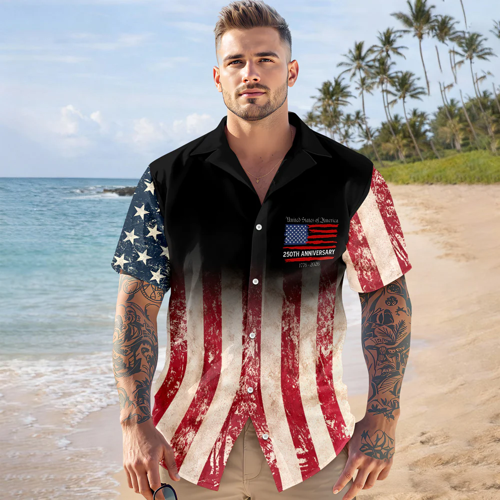 Personalized Patriotic 250th Anniversary God Bless America Eagle 1776–2026 Hawaii Shirt HA75 920848 - Image 2