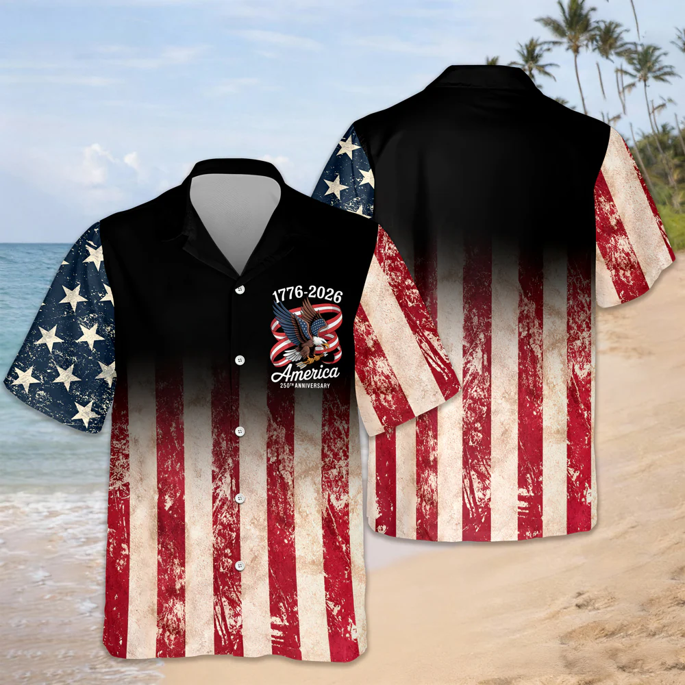 Personalized Patriotic 250th Anniversary God Bless America Eagle 1776–2026 Hawaii Shirt HA75 920848 - Image 6
