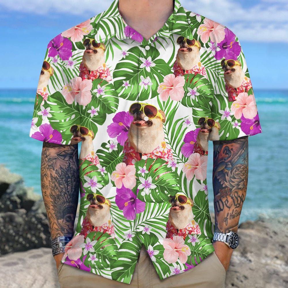 Personalized Photo Cute Dog Face Hawaii Shirt DA199 889543 - Image 2