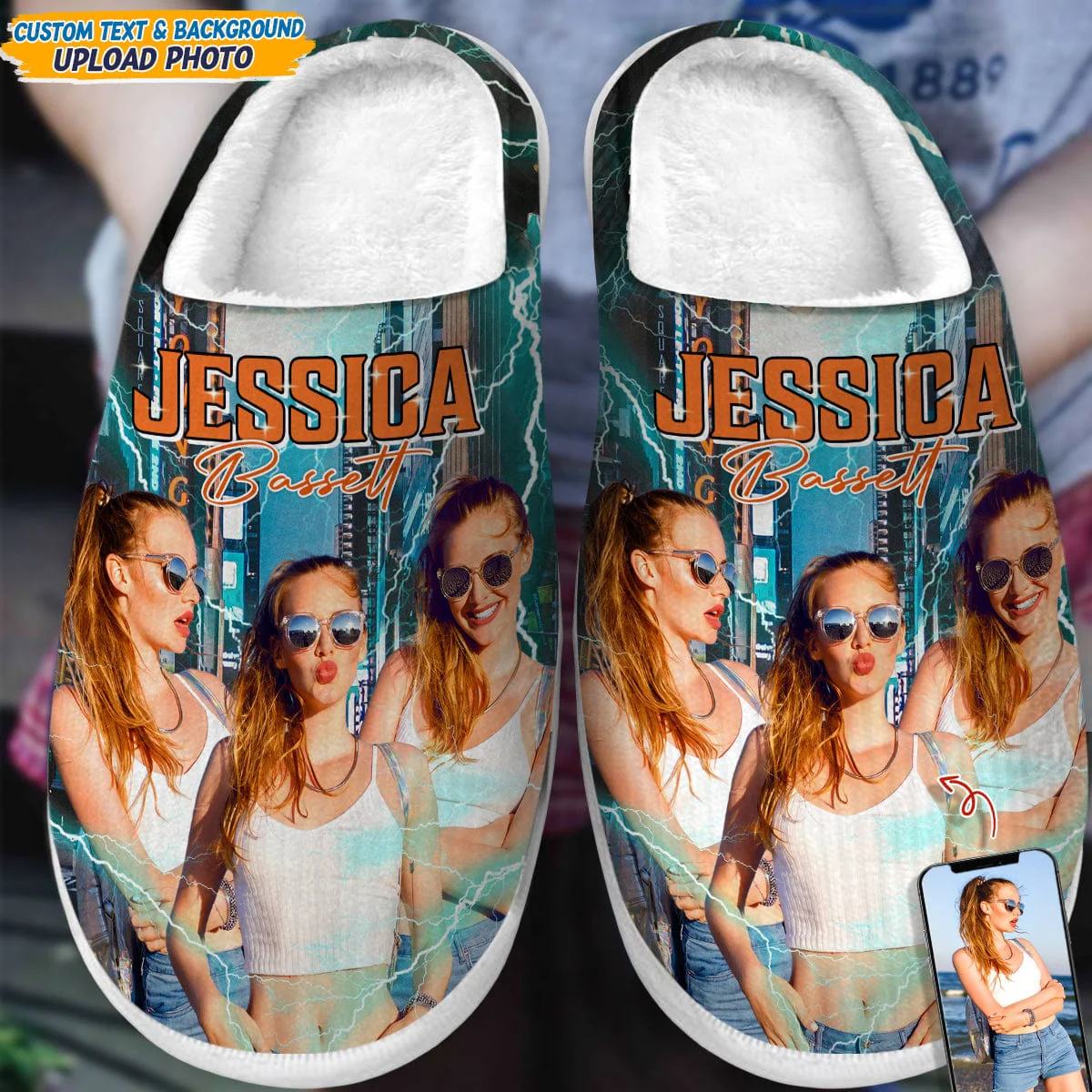 Personalized Plush Slippers Photos Dog Cat Style Vintage N369 889878 - Image 2