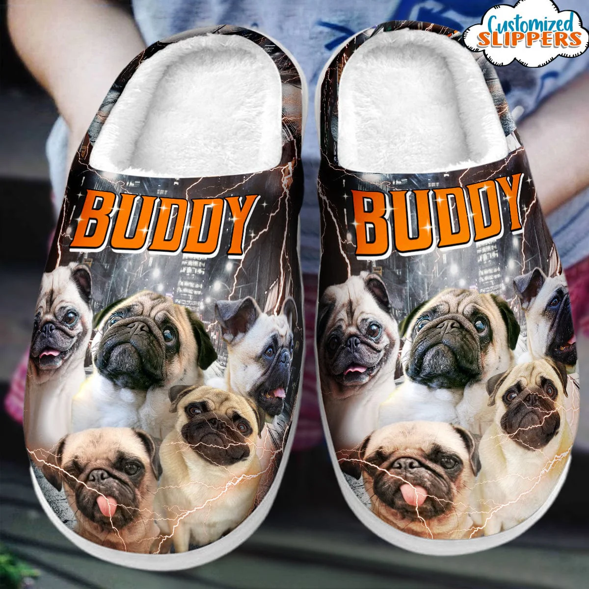 Personalized Plush Slippers Photos Dog Cat Style Vintage N369 889878 - Image 3