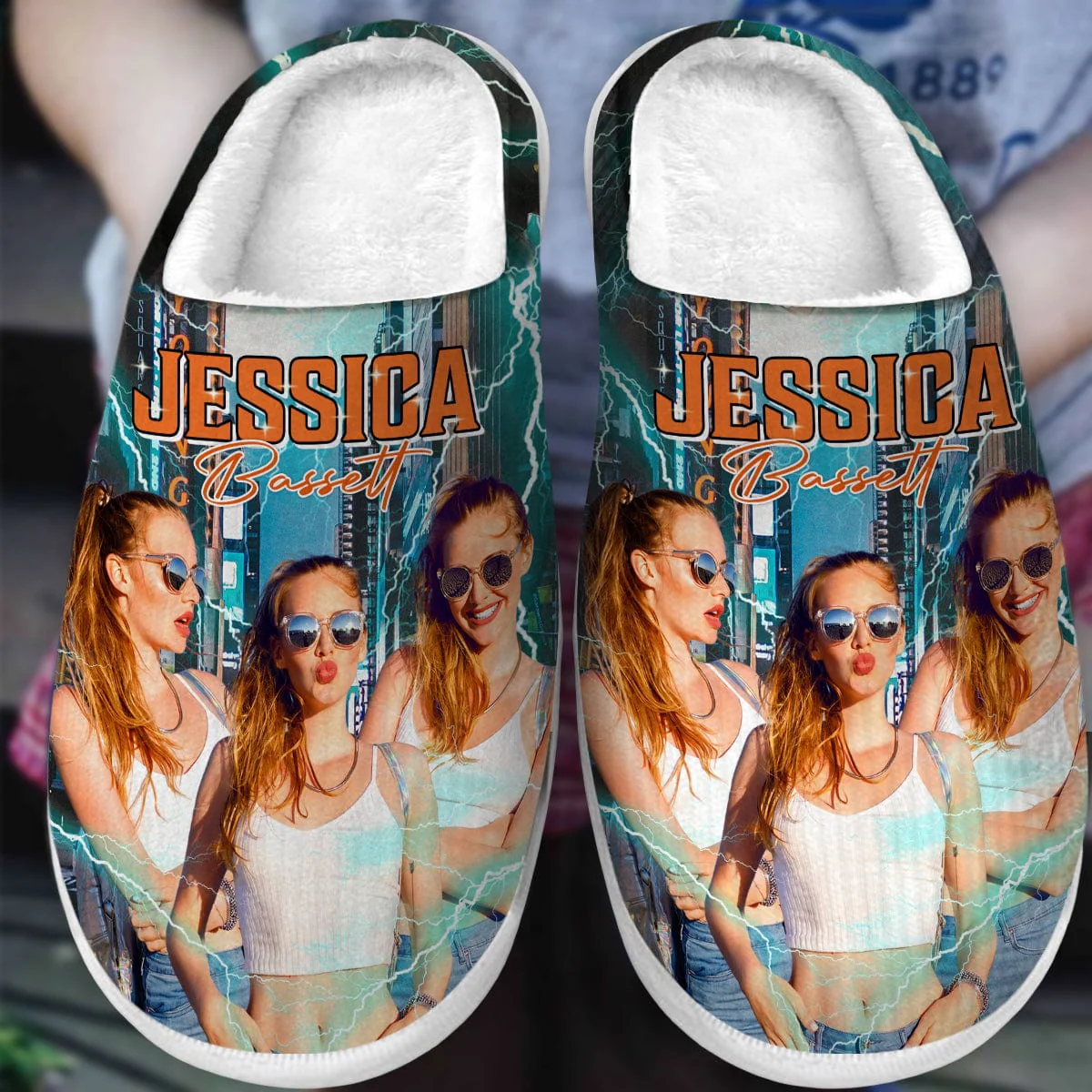 Personalized Plush Slippers Photos Dog Cat Style Vintage N369 889878 - Image 6