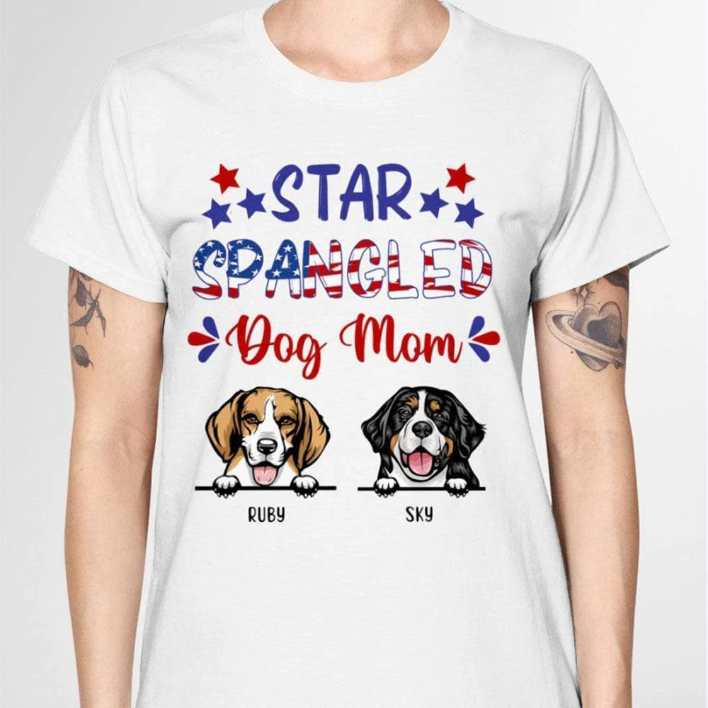 Star Spangled Dog Mom Shirt - Image 3