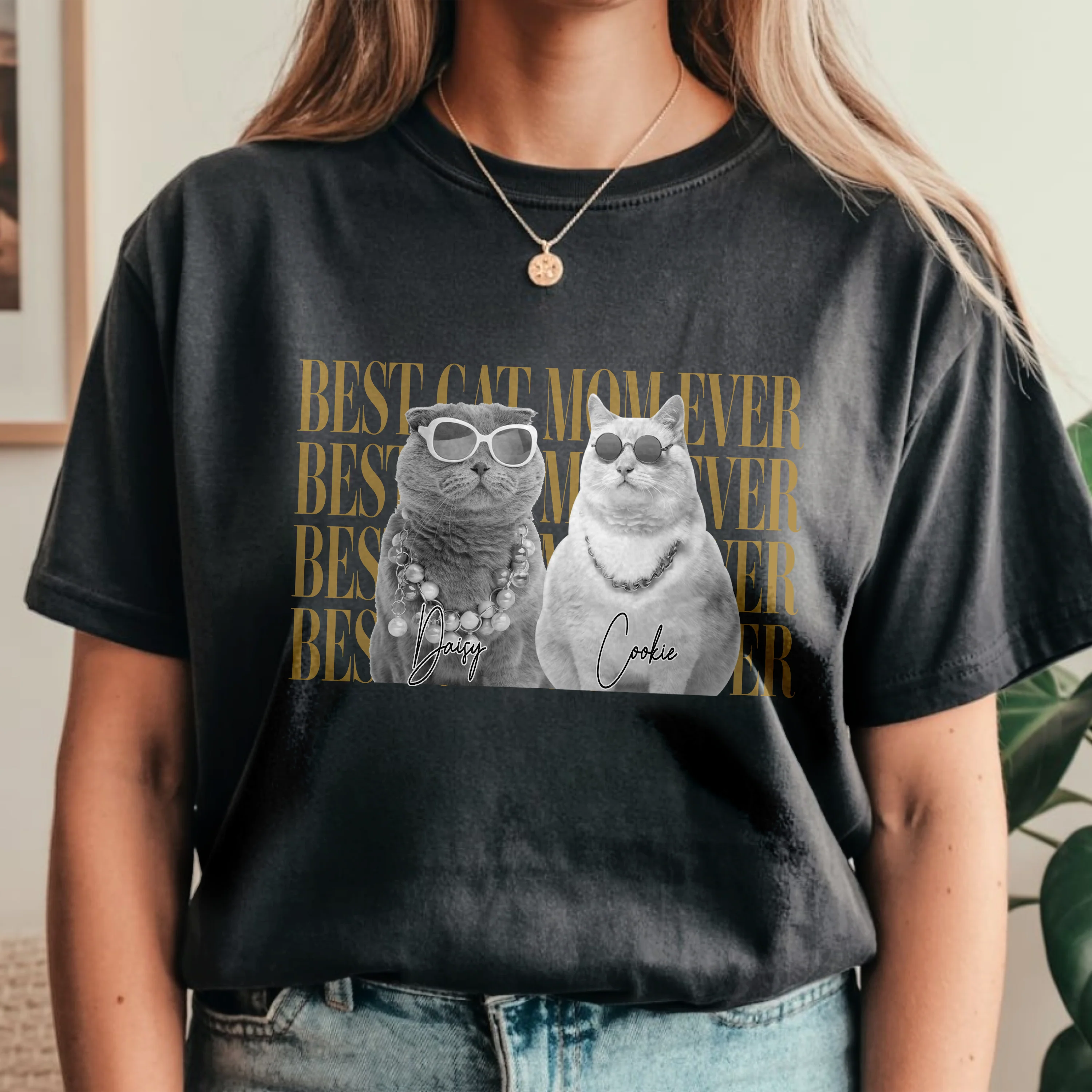 Personalized Vintage Photo Best Cat Dad Ever, Best Cat Mom Ever Comfort Shirt HA75 921488 - Image 4