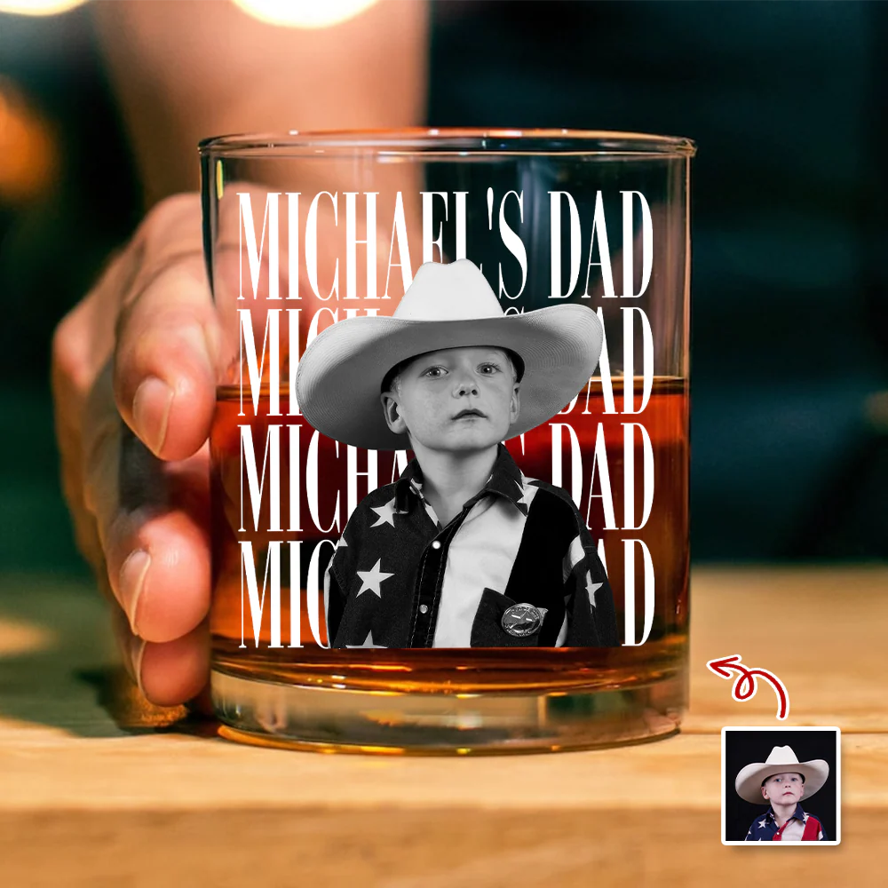 Personalized Vintage Photo Dad, Mom Whiskey Glass TH10 170077 - Image 2