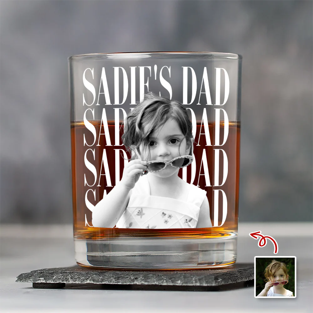 Personalized Vintage Photo Dad, Mom Whiskey Glass TH10 170077 - Image 4