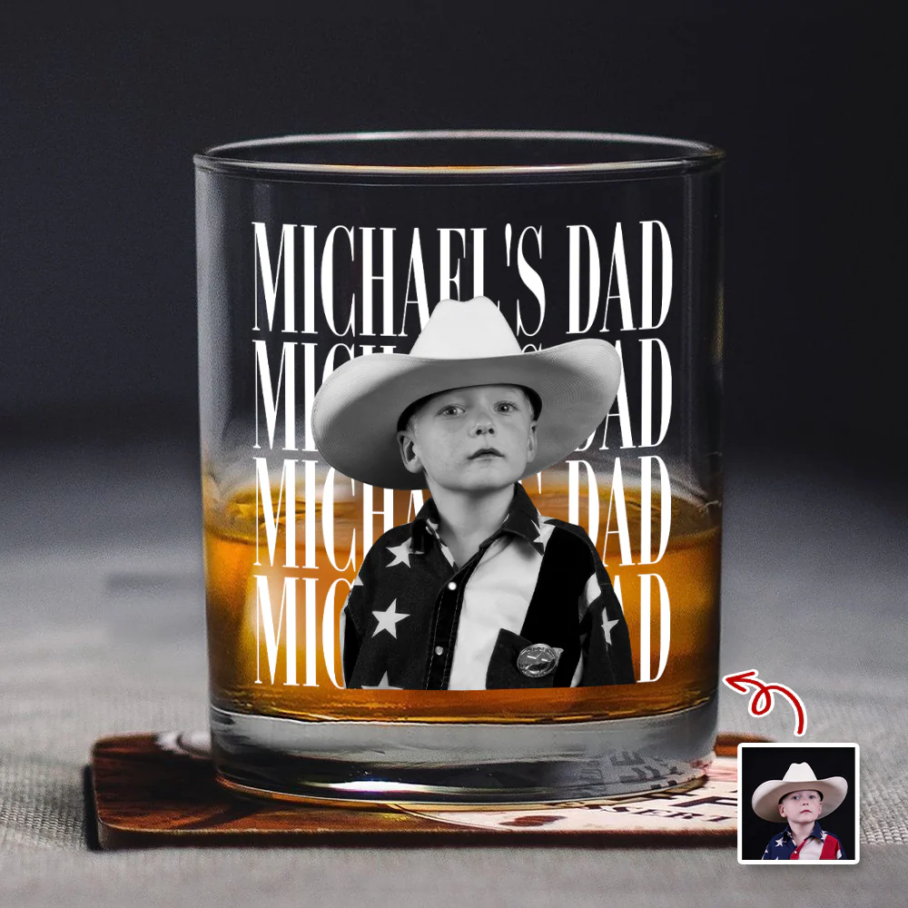 Personalized Vintage Photo Dad, Mom Whiskey Glass TH10 170077 - Image 5