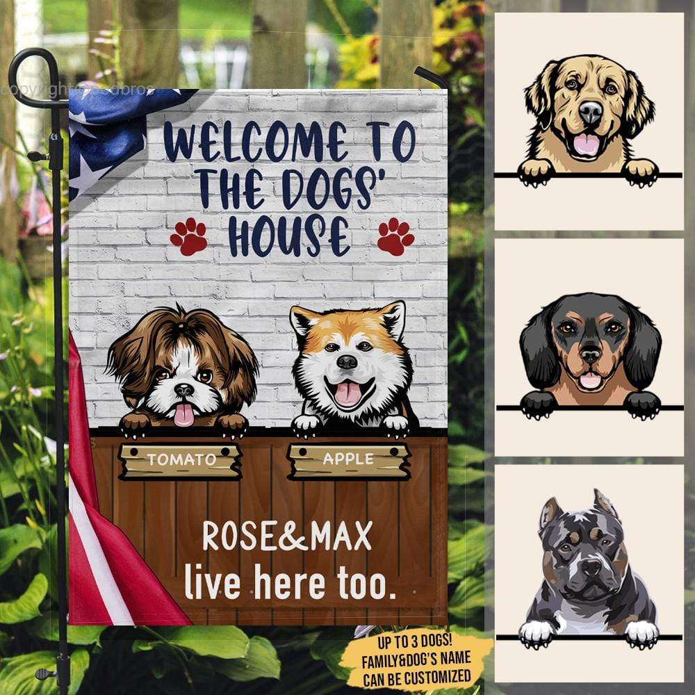 Welcome To The Dogs House Dog Garden Flag TA29 - Image 2