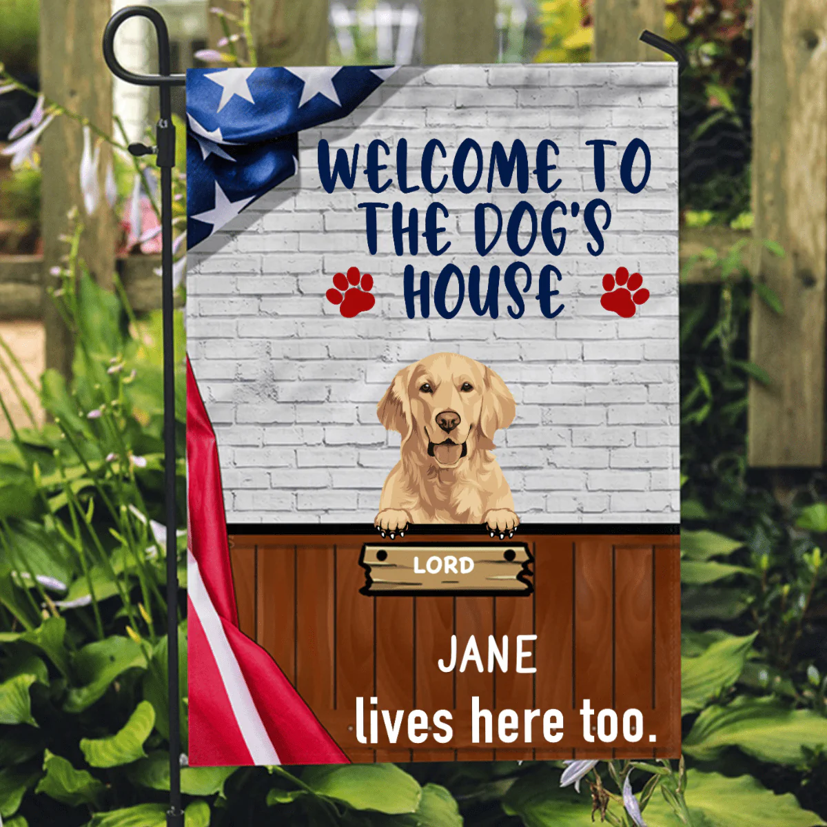 Welcome To The Dogs House Dog Garden Flag TA29 - Image 3
