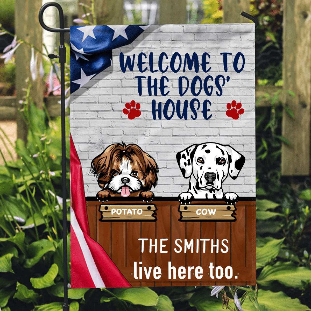 Welcome To The Dogs House Dog Garden Flag TA29 - Image 4