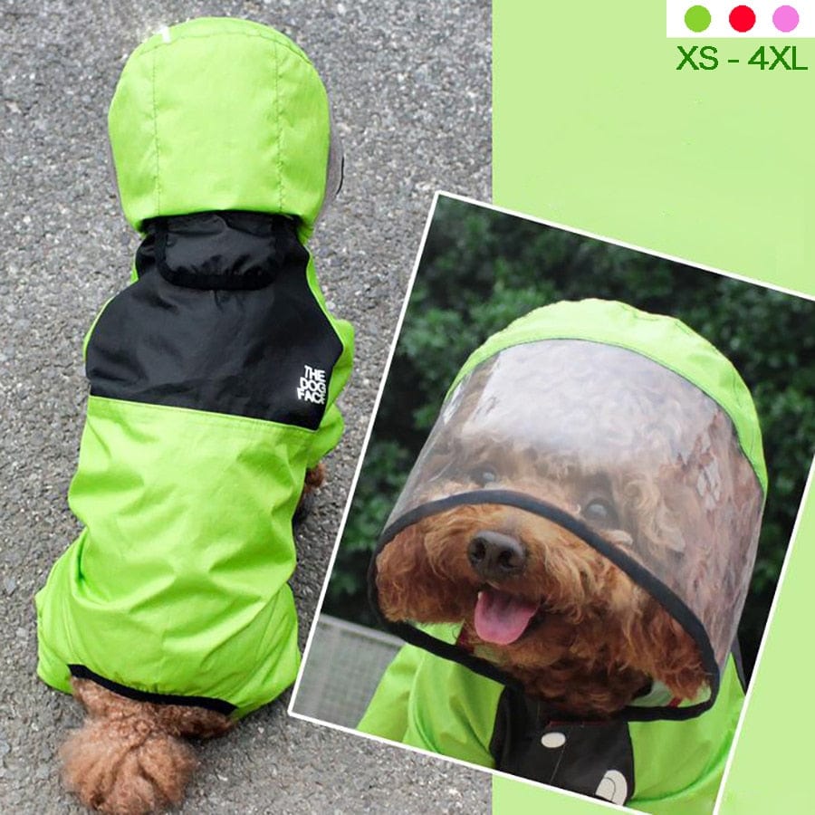 Waterproof Raincoat Transparent Hooded Jumpsuit Dog Cat