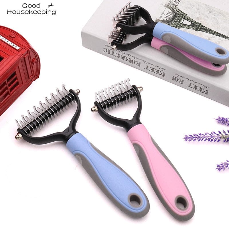 Pets Fur Knot Cutter Dog Grooming Shedding Tools Pet Cat Hair Removal Comb Brush Double sided Pet Products Suppliers - Image 5