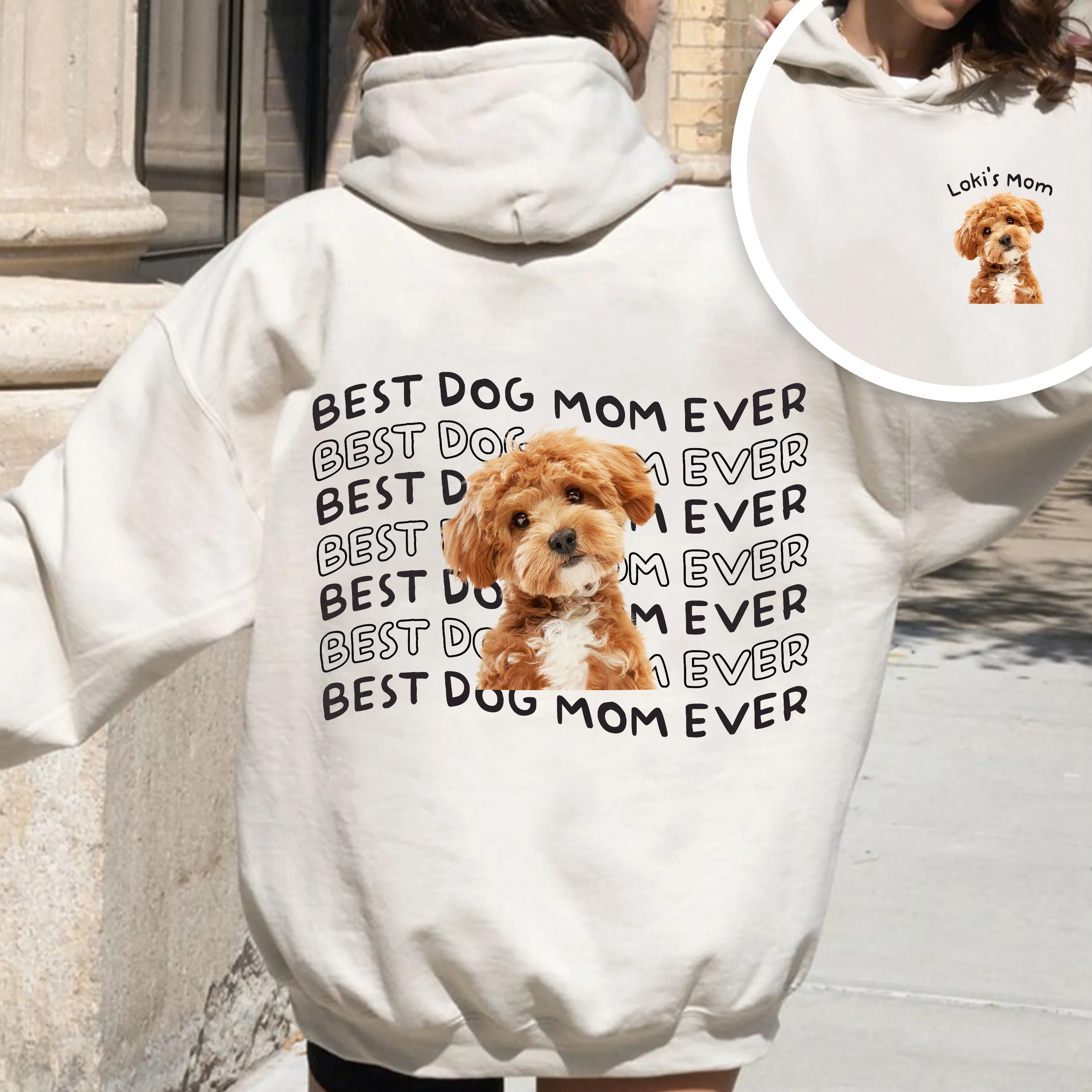 Custom Dog Photo Best Dog Mom Ever Back Front Shirt Gift For Dog Owner TH10 898787 - Image 2
