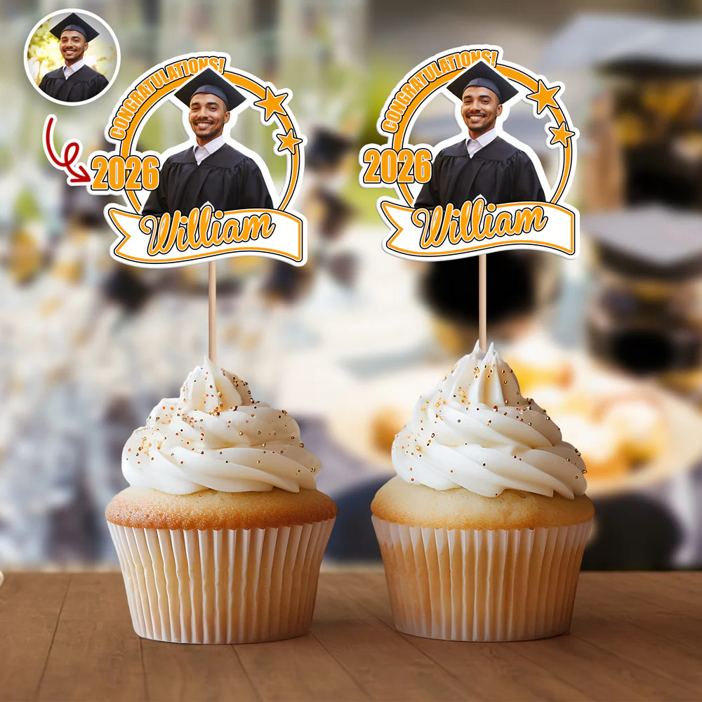 Custom Photo 2026 Graduation Cupcake Topper Personalized Name Party Graduation Gift TH10 898987 - Image 6