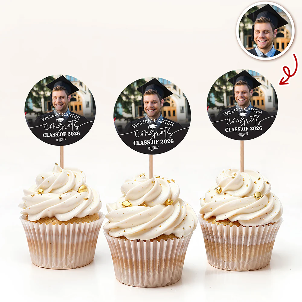 Custom Photo Class Of 2026 Graduation Cupcake Topper HO82 901358 - Image 5