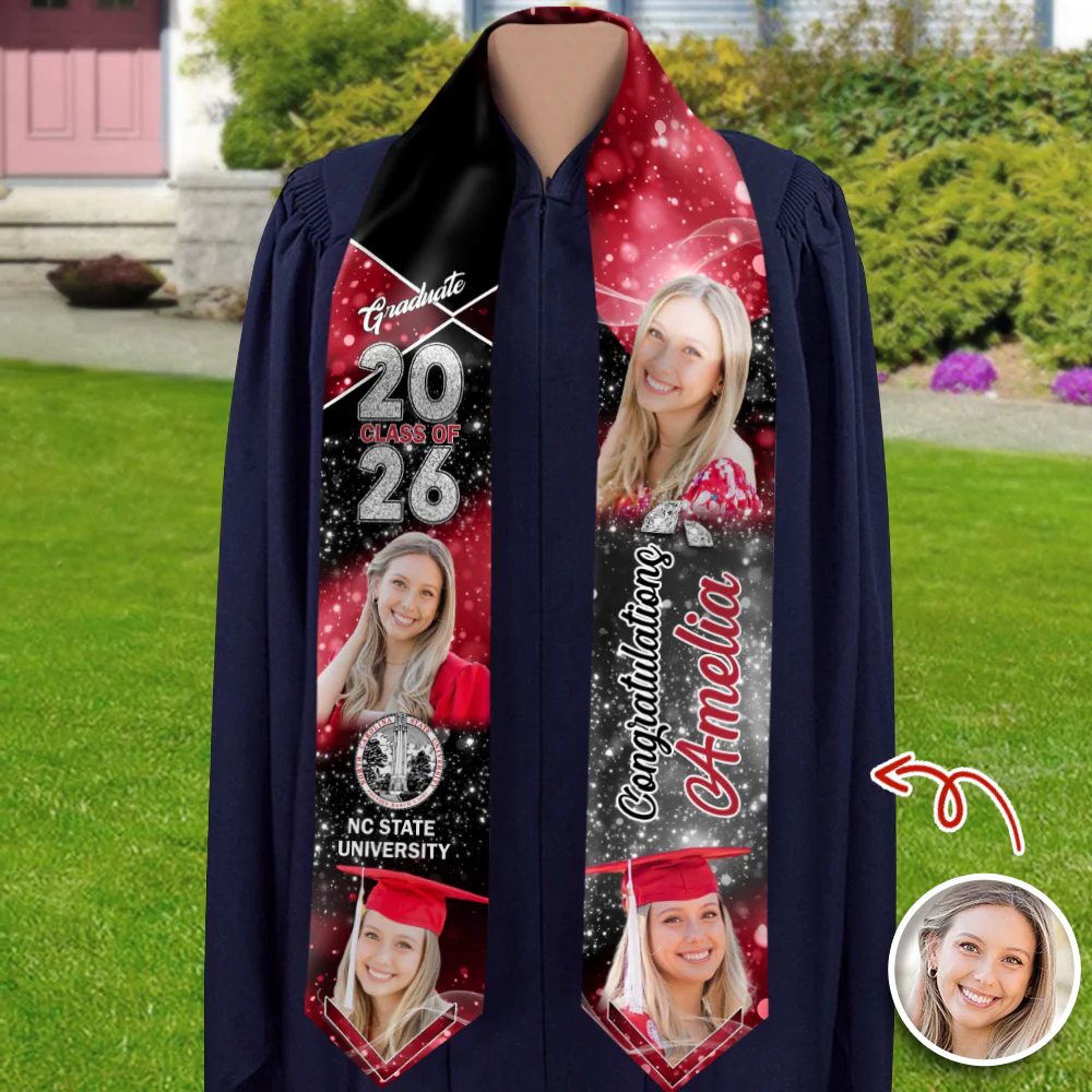 Custom Photo Class Of 2026 Graduation Stole HO82 901330 - Image 3