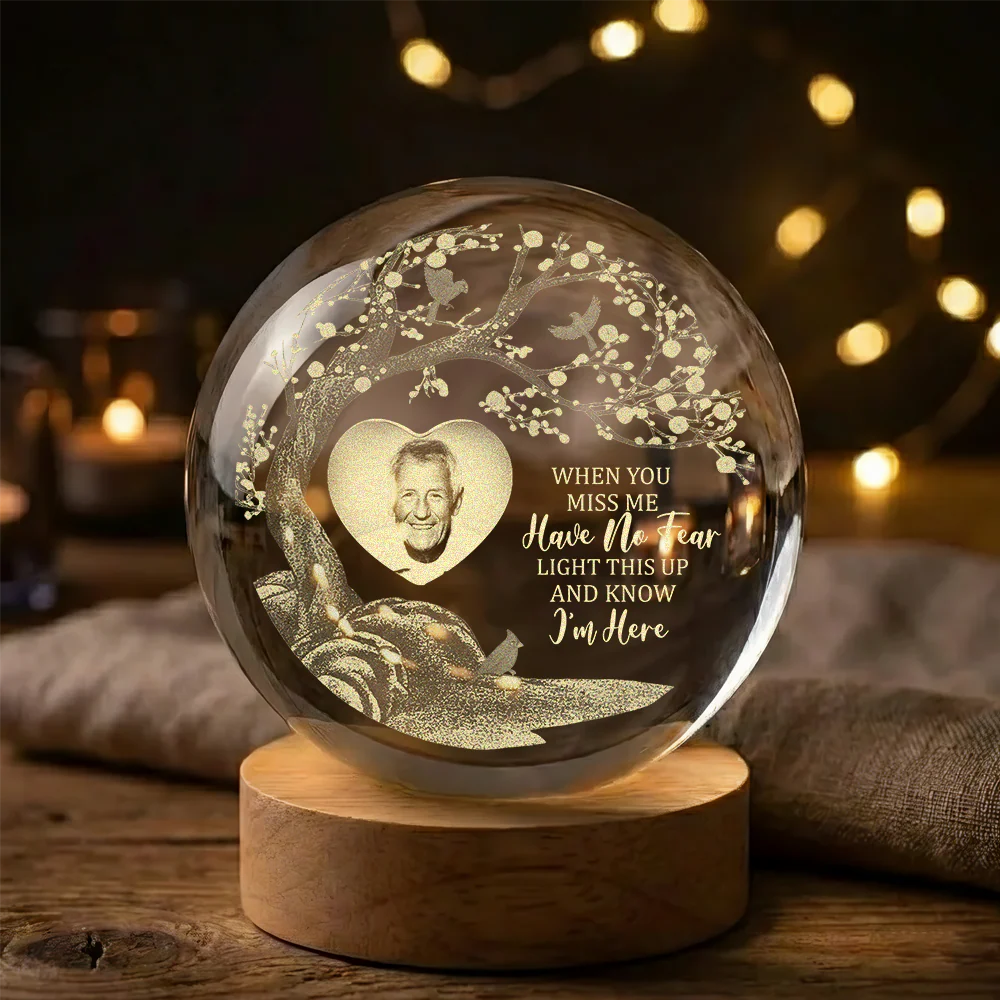 Custom Photo Engraved Crystal Ball LED Night Light Personalized Memorial Gift HO82 901420 - Image 7
