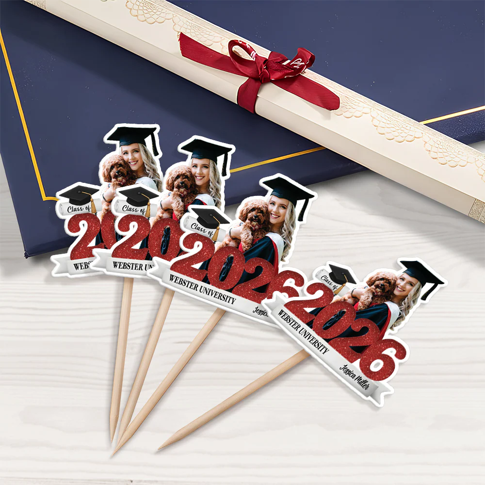 Custom Photo Graduation Cupcake Topper Class of 2026 College High School Graduation Gift HO82 901404 - Image 2