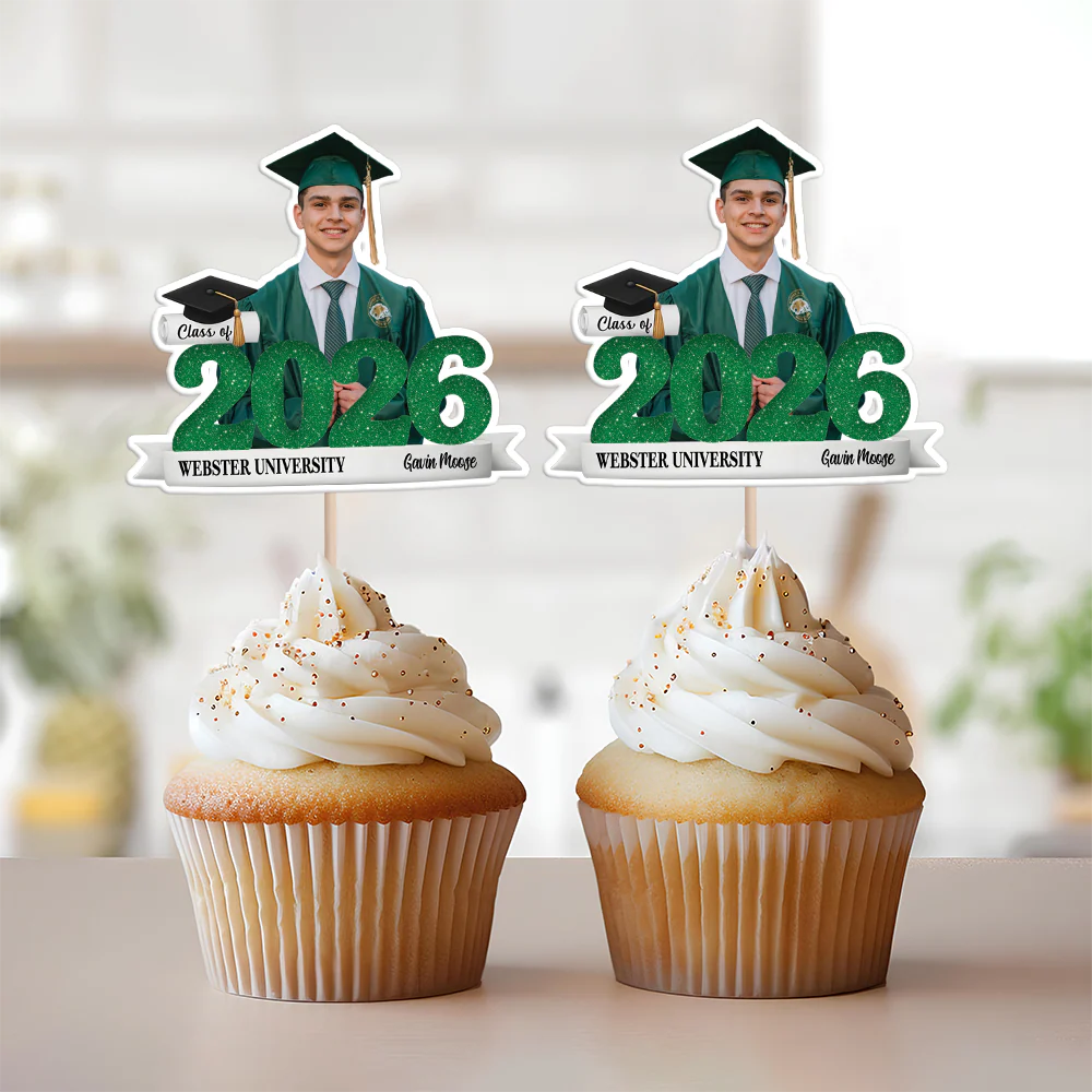 Custom Photo Graduation Cupcake Topper Class of 2026 College High School Graduation Gift HO82 901404 - Image 5