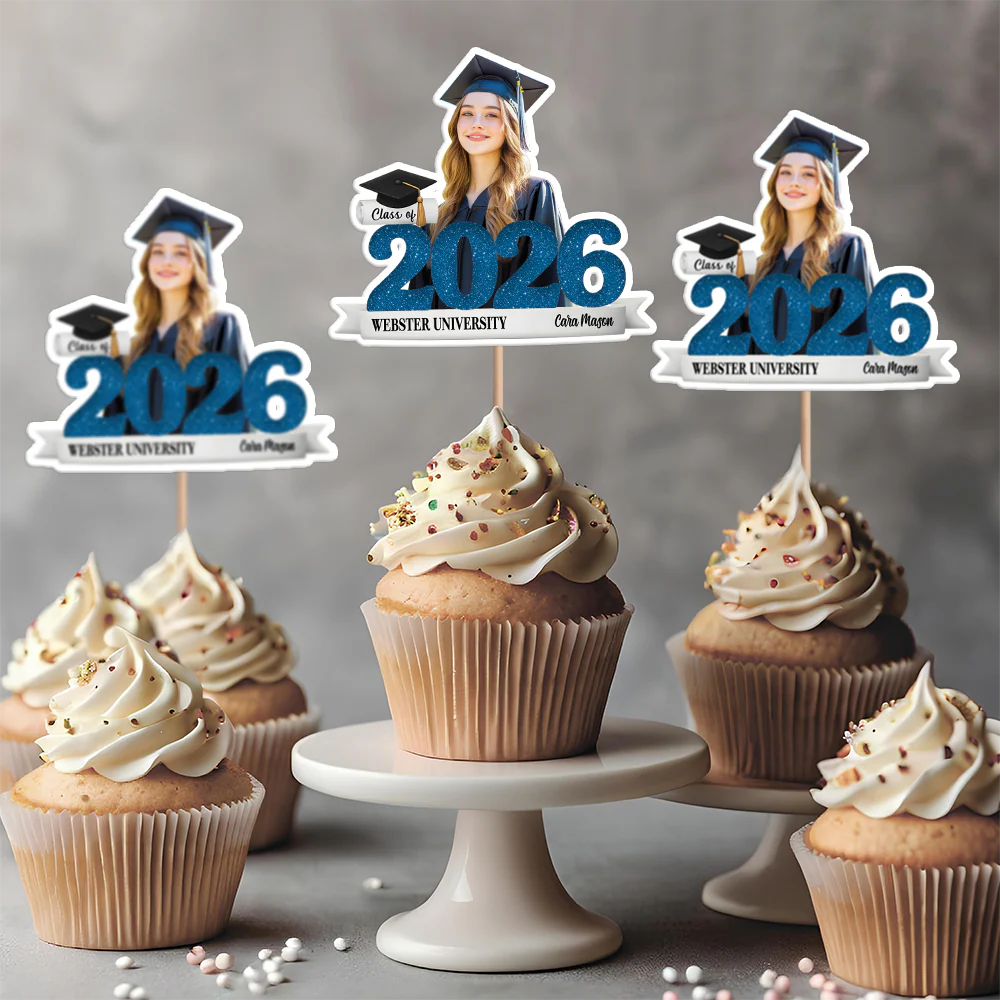 Custom Photo Graduation Cupcake Topper Class of 2026 College High School Graduation Gift HO82 901404 - Image 7