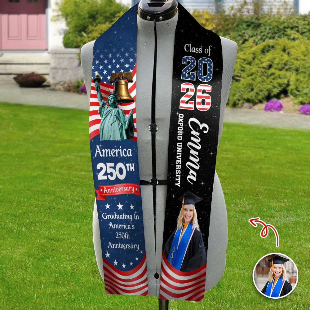 Custom Photo Graduation In America's 250th Anniversary Graduation Stoles CH07 910572 - Image 4