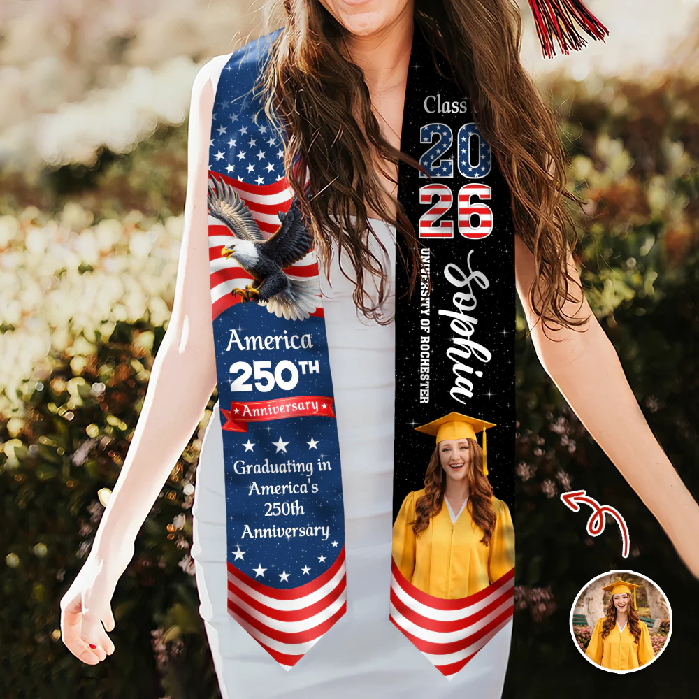 Custom Photo Graduation In America's 250th Anniversary Graduation Stoles CH07 910572 - Image 5