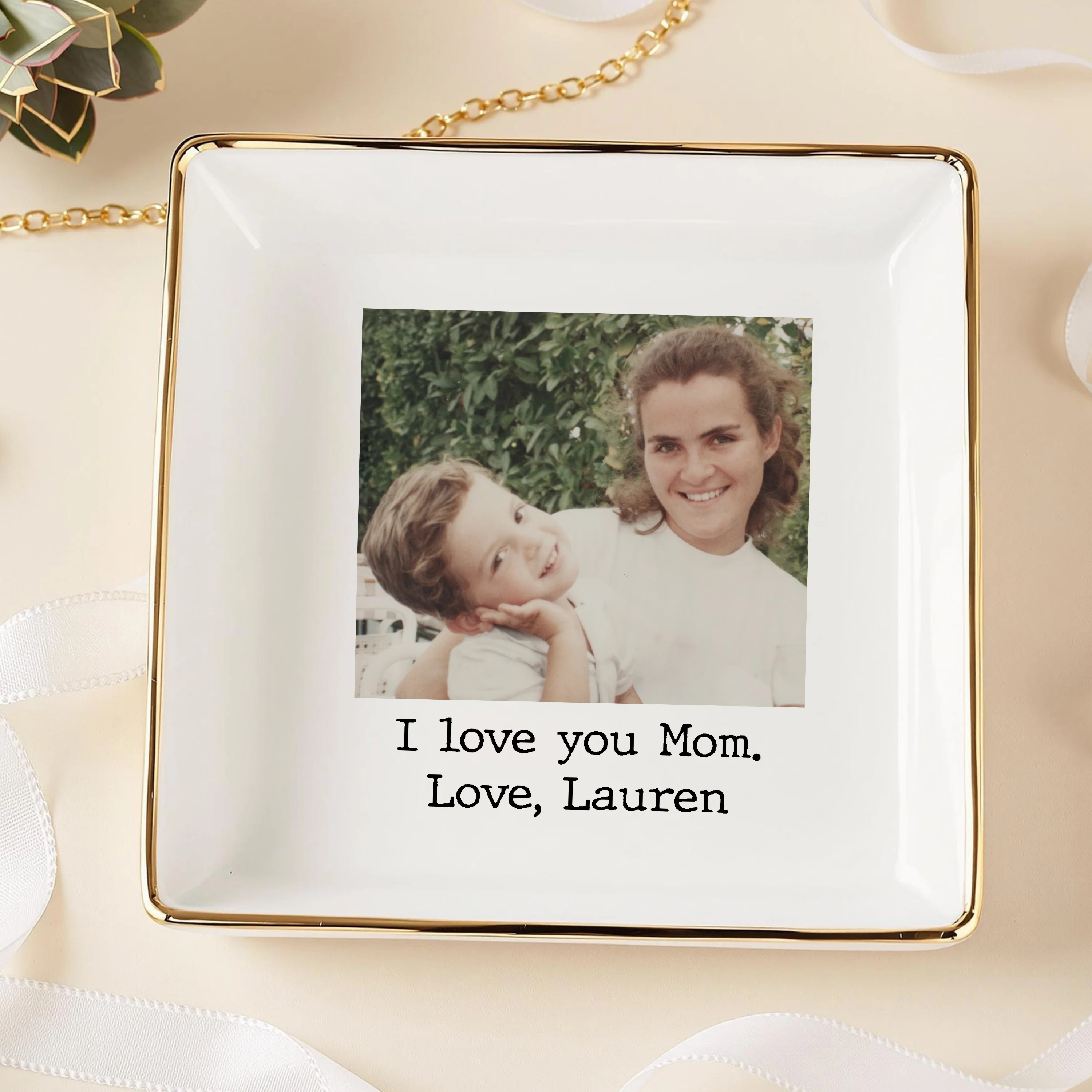 Custom Photo I Love You Mom Ring Dish Gift For Mom TH10 898879 - Image 2