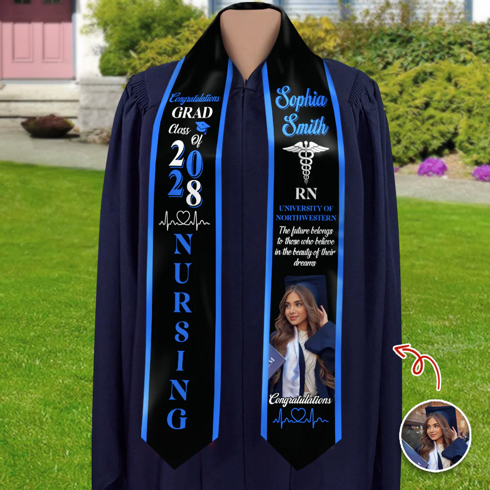 Custom Photo Nurse Class of 2026 Graduation Stole Gift For Graduates HO82 901478 - Image 8