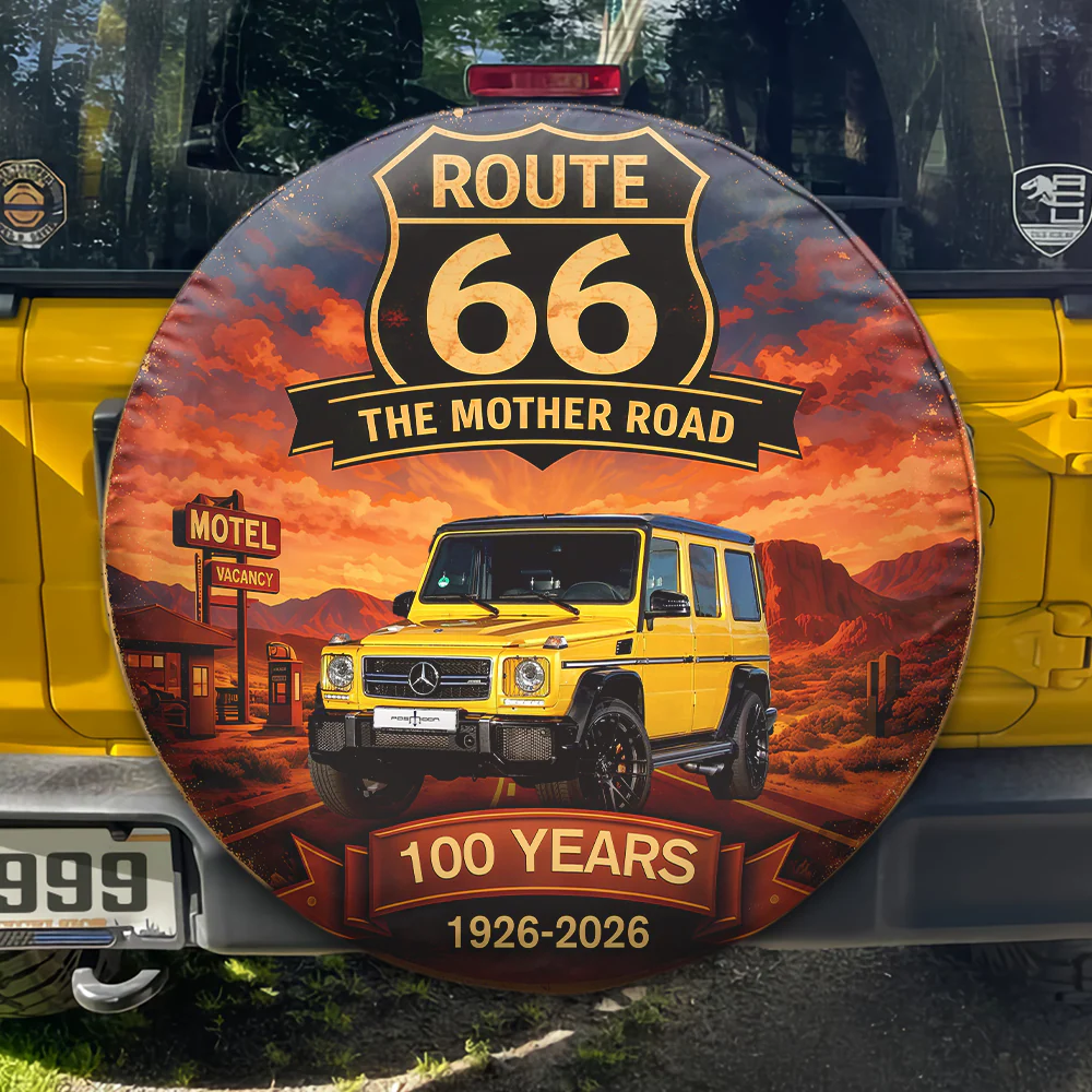 Custom Photo Route 66 The Mother Road 100 Years Tire Cover TH10 898677 - Image 2