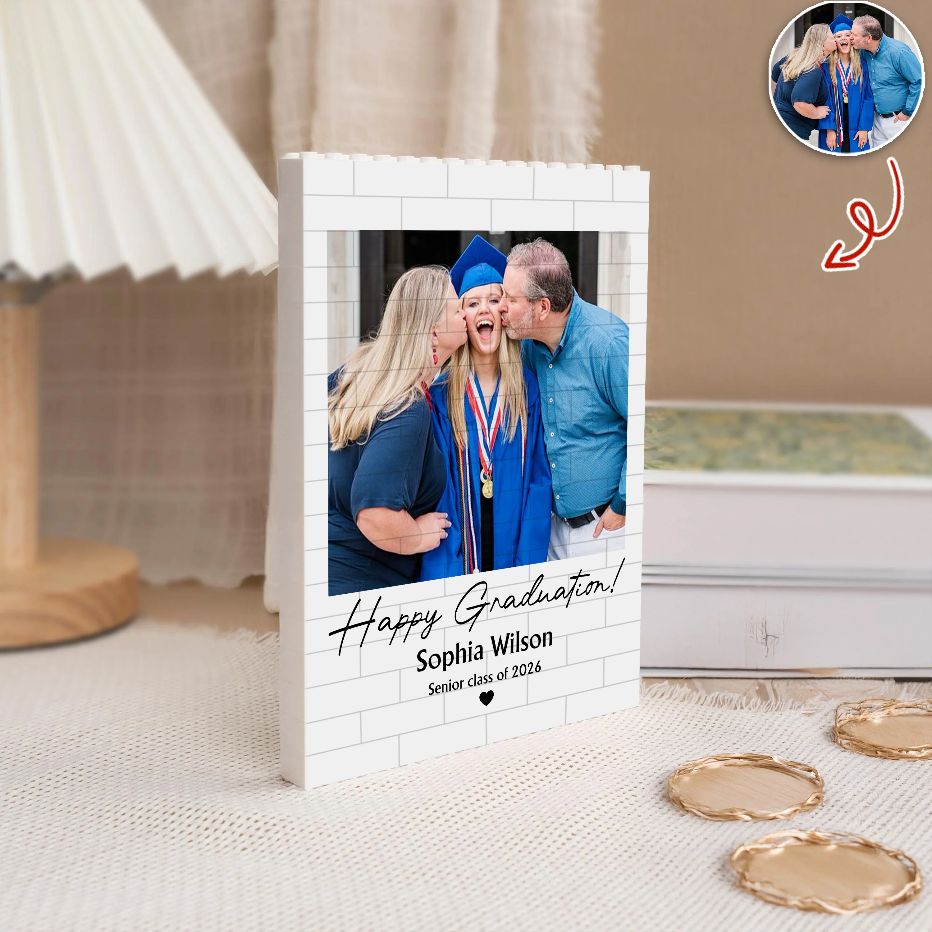 Custom Photo Senior Class Of 2026 Building Brick Blocks Gift for Graduates TH10 898855 - Image 3