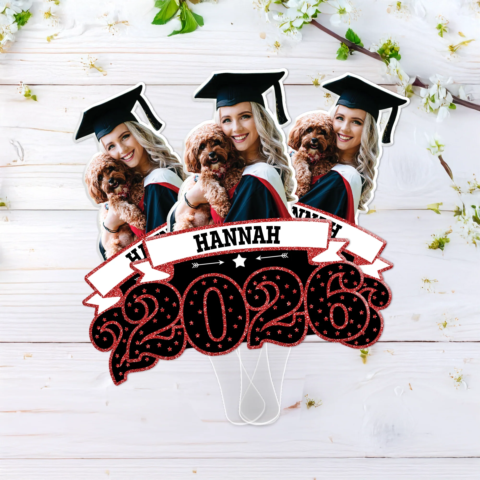 Personalised Faux Glitter Face Photo Graduation Congrats Face Fan with Name Graduation Gift for Graduates HO82 901450 - Image 8