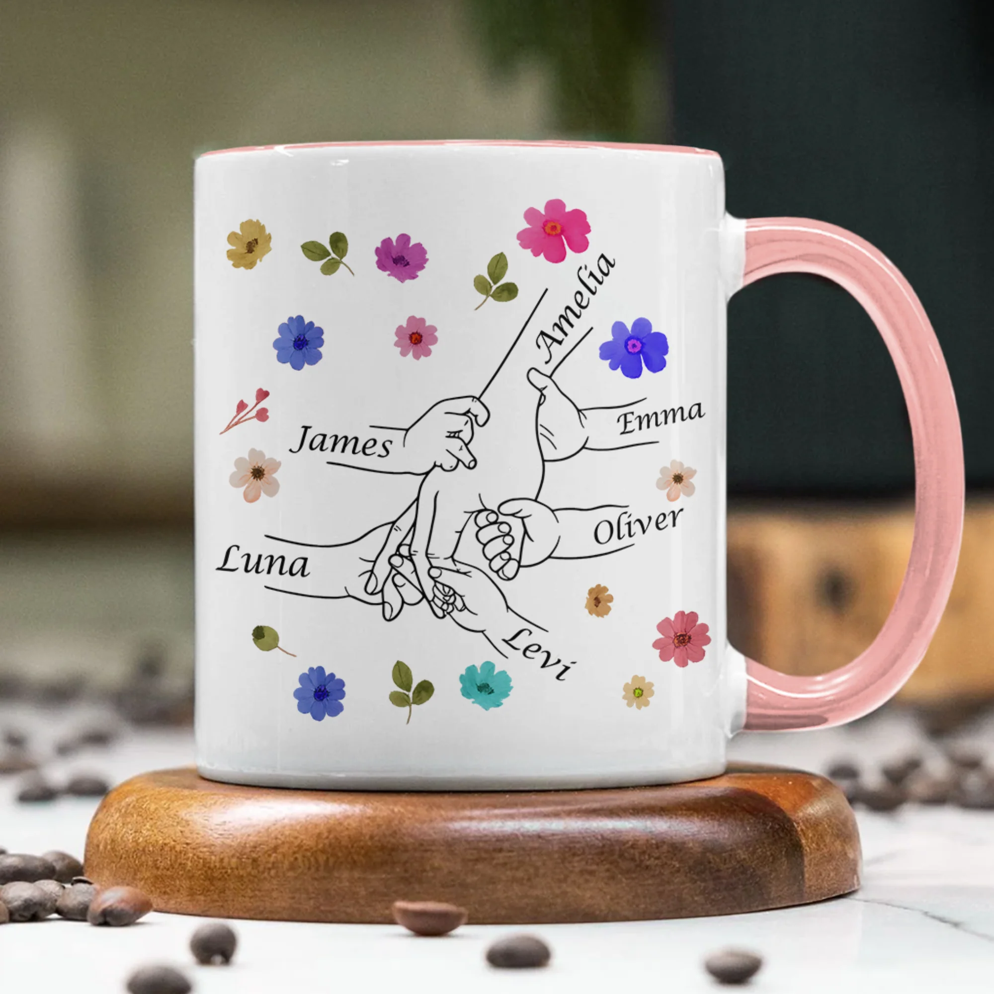 Personalized Mom Holding Kids Hands Mug Gift For Mom LM32 899121 - Image 2