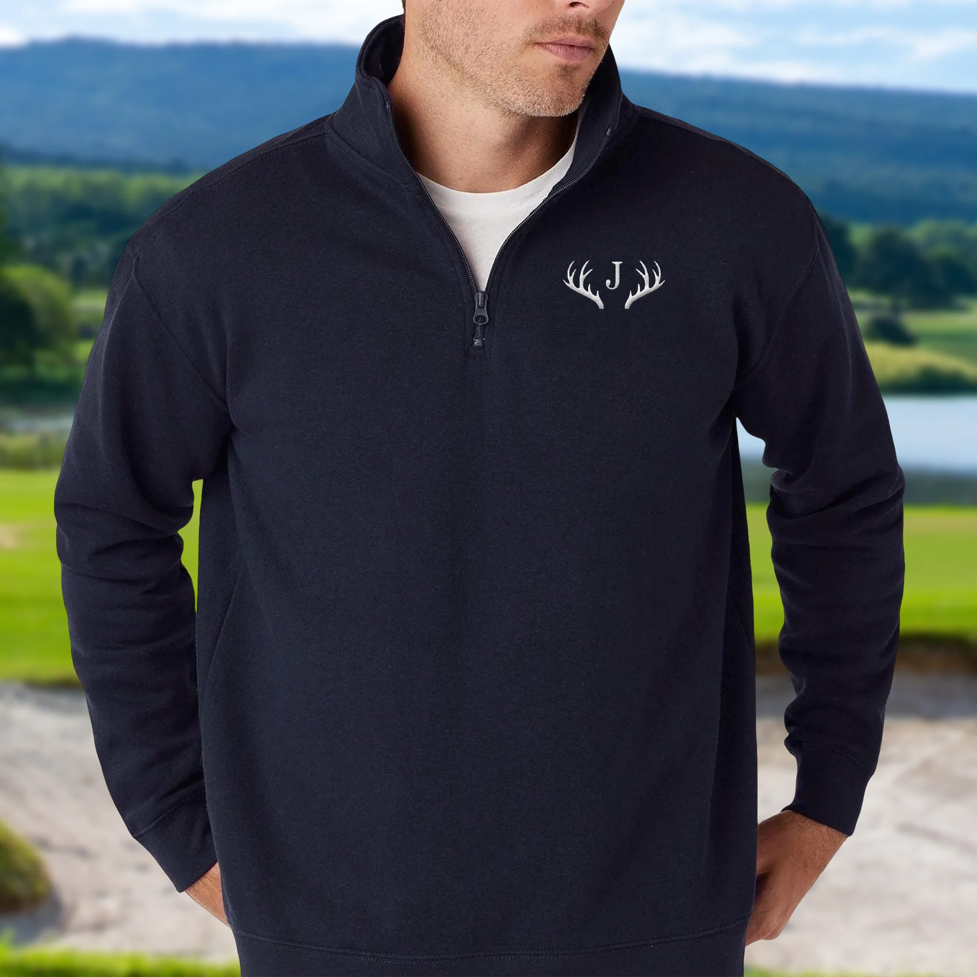 Personalized Name Embroidered Golf Quarter Zip Sweater For Hunting Lovers HA75 898620 - Image 4