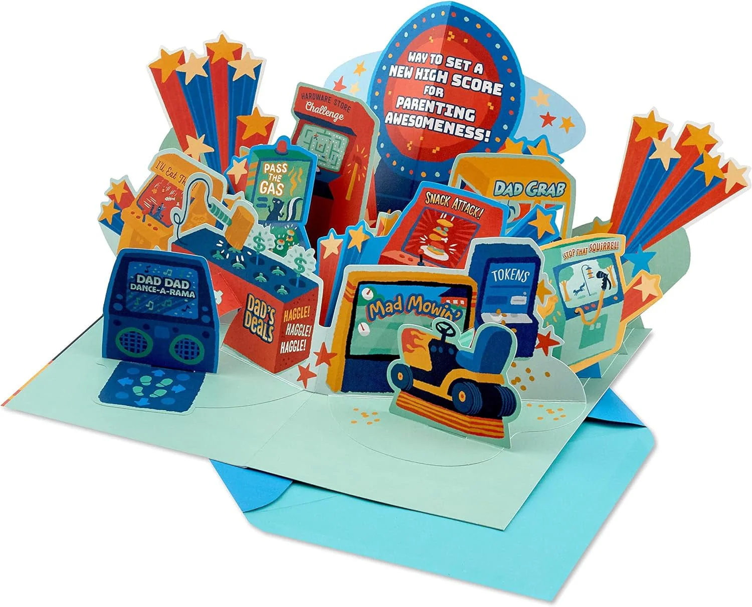 Pop up Father'S Day Card from Son or Daughter (Arcade Game) or Birthday Card for Dad