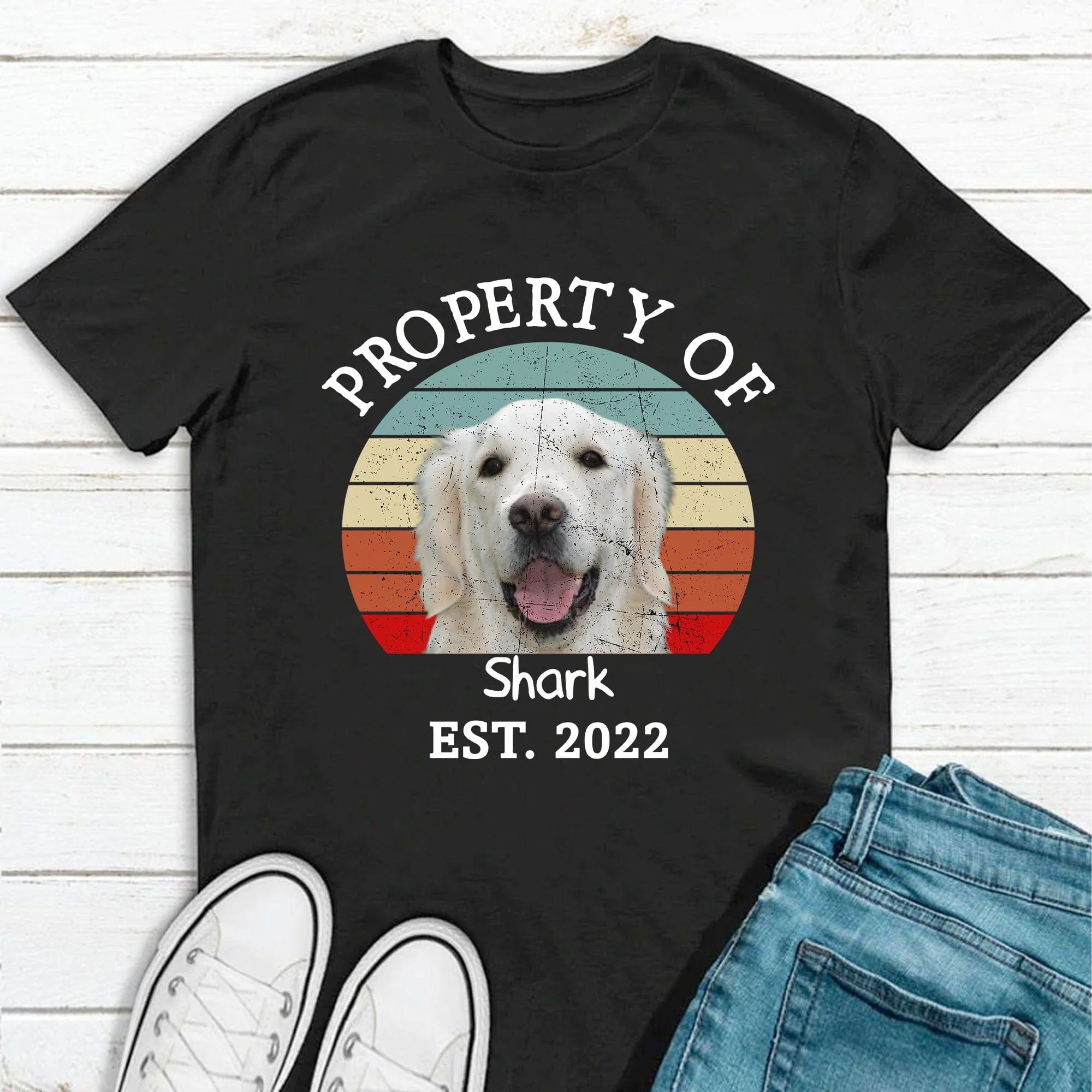 Property Of Vintage Retro Photo Shirt, Personalized Custom Photo Dog Shirt H470 - Image 2
