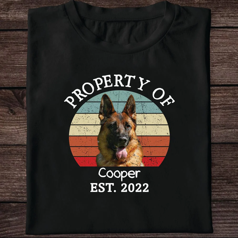 Property Of Vintage Retro Photo Shirt, Personalized Custom Photo Dog Shirt H470 - Image 3