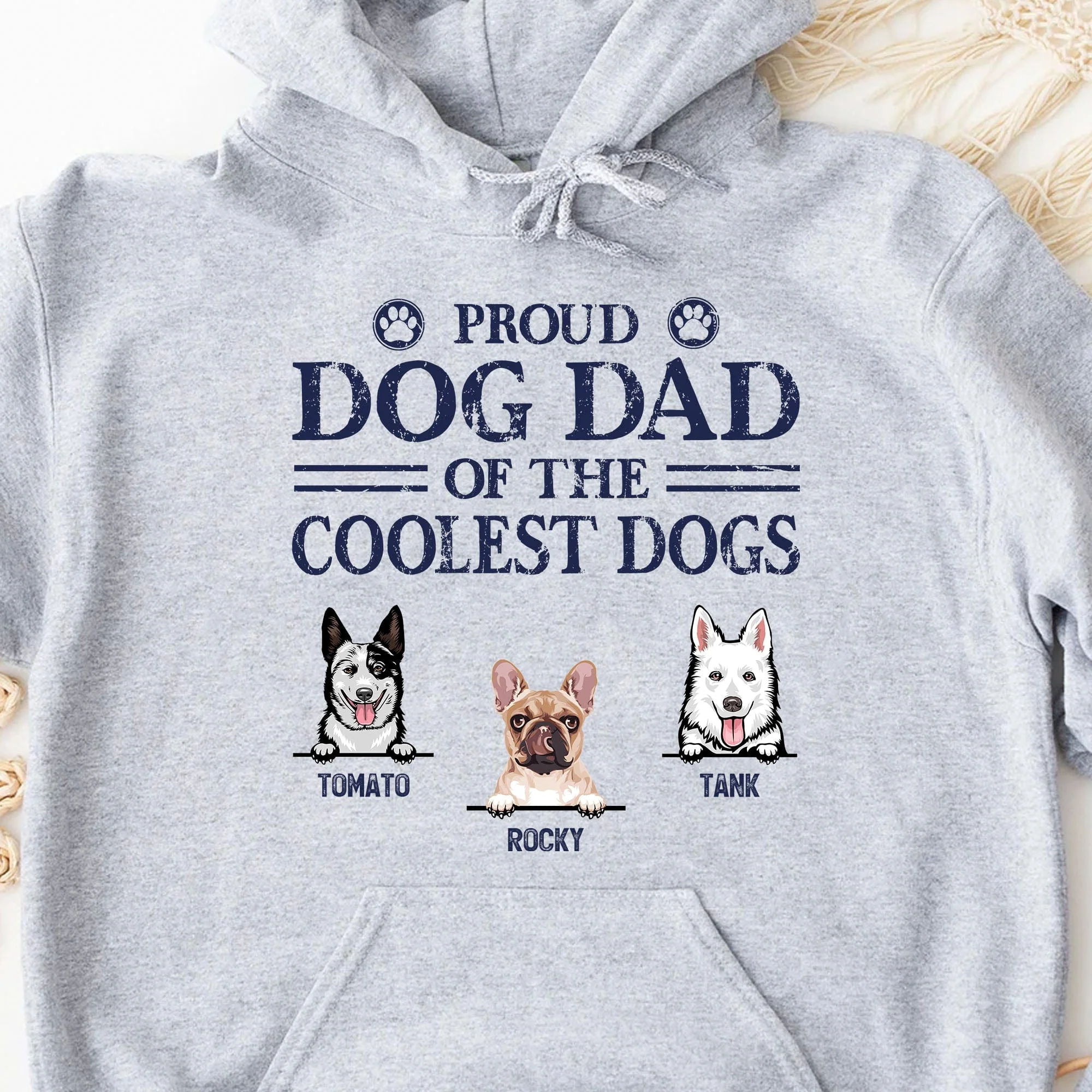 Proud Dog Dad Of The Coolest Dogs Personalized Custom Dog Dad Shirt C327 - Image 2