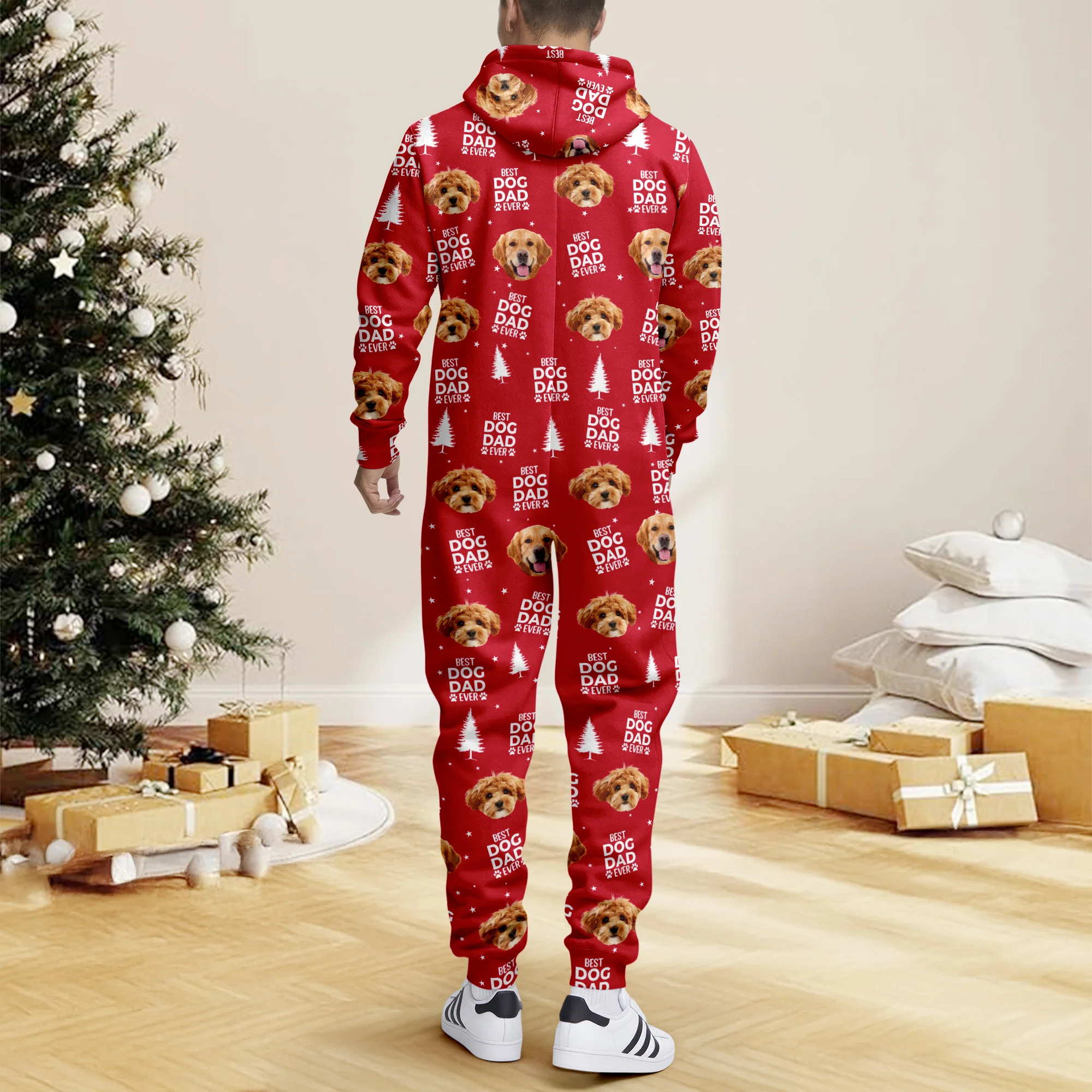 Custom Dog Face Photo Personalized Best Dog Dad Mom Onesie Pajamas CH07 896922 - Image 3