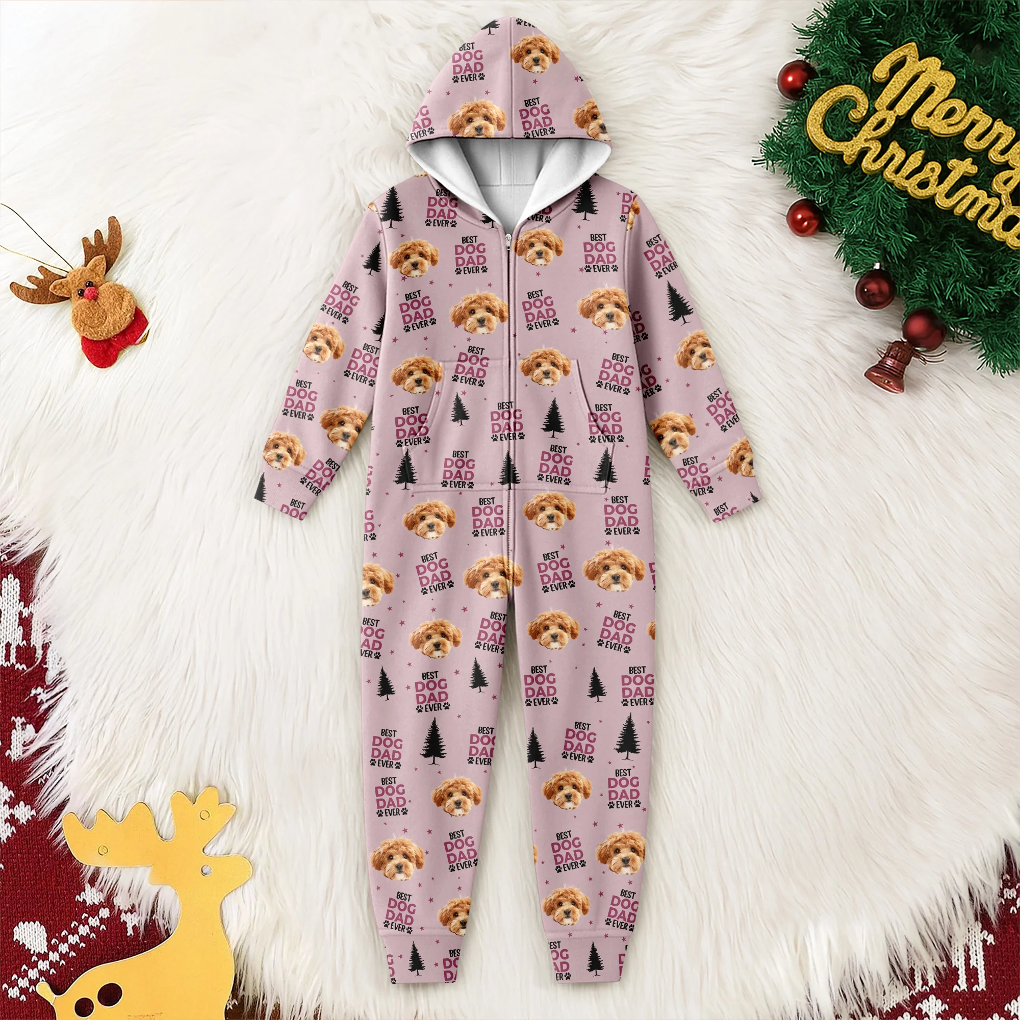 Custom Dog Face Photo Personalized Best Dog Dad Mom Onesie Pajamas CH07 896922 - Image 9