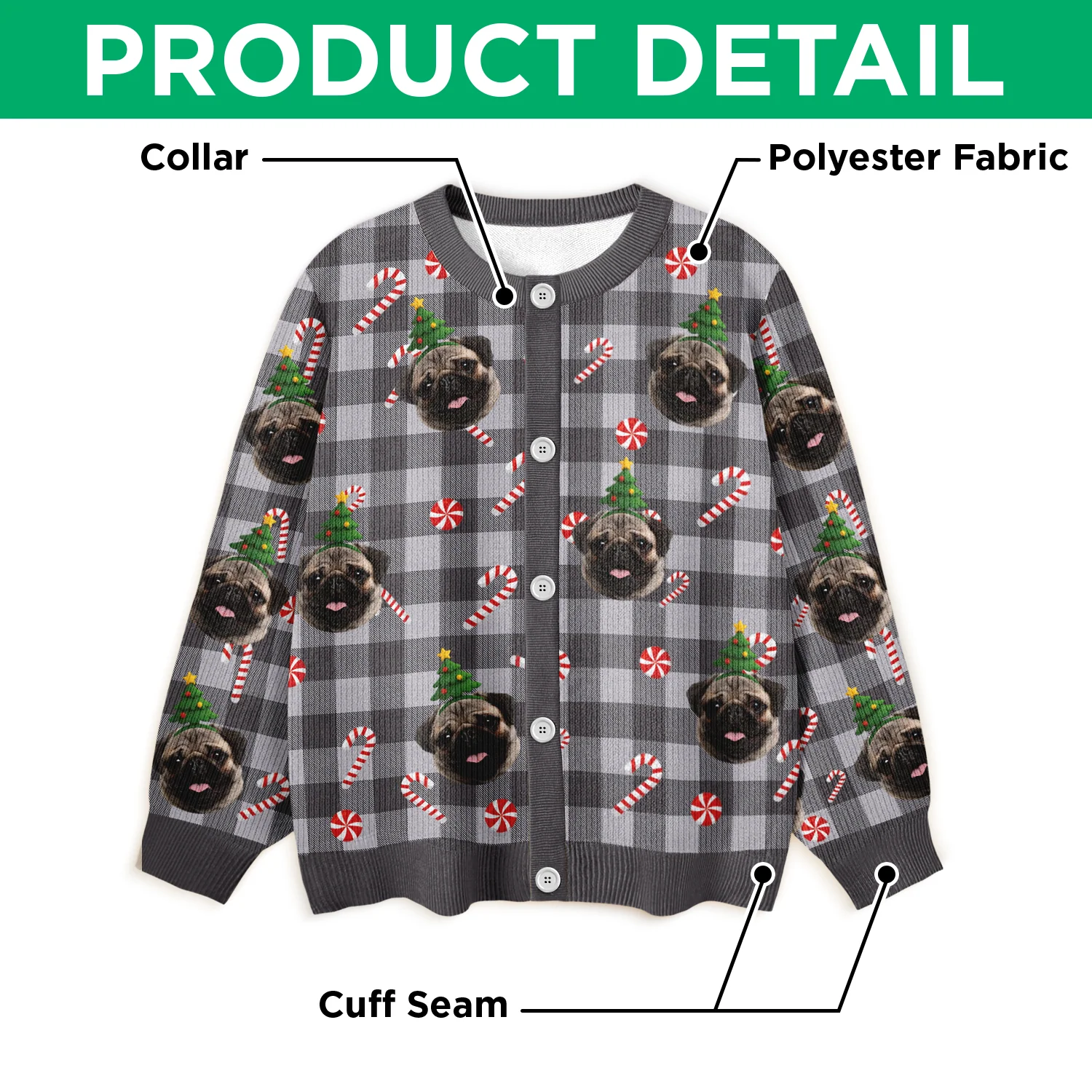 Custom Dog Photo Christmas Pattern Cardigan Christmas Gift HO82 900400 - Image 6
