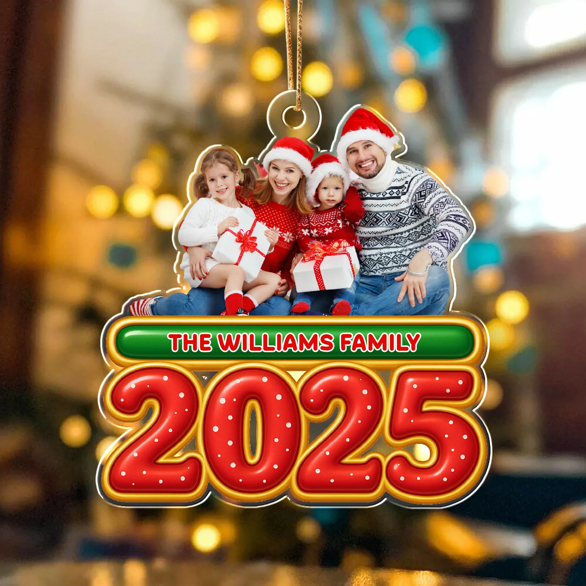 Custom Family Photo Season Of Love Acrylic Ornament Gift For Christmas HO82 900302 - Image 3