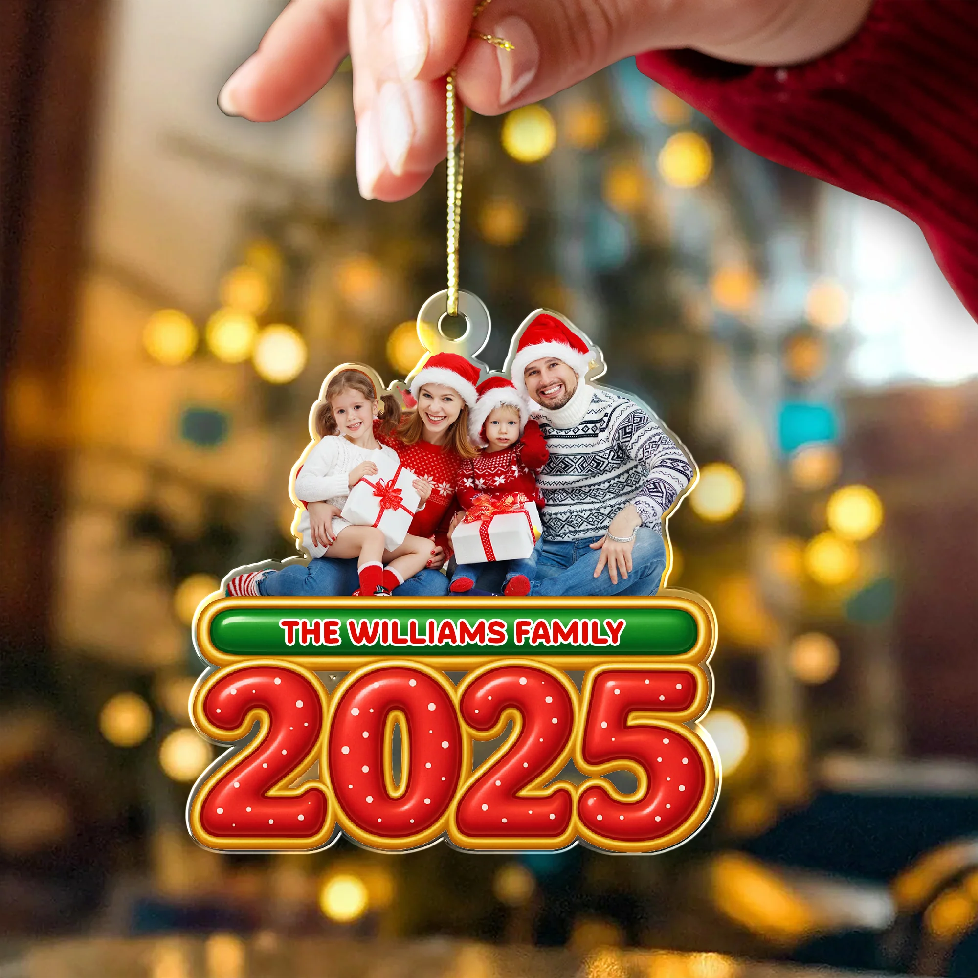 Custom Family Photo Season Of Love Acrylic Ornament Gift For Christmas HO82 900302 - Image 8