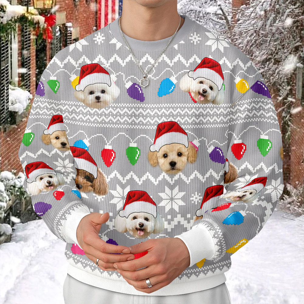 Custom Photo Xmas Leds Dog Ugly Sweater HO82 900078 - Image 6